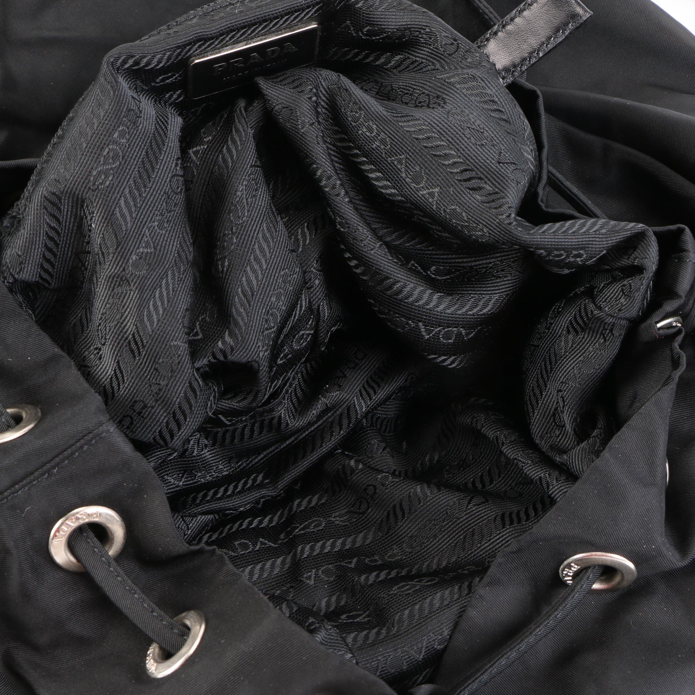 Prada Backpack in Black Tessuto Nylon with Leather Trim