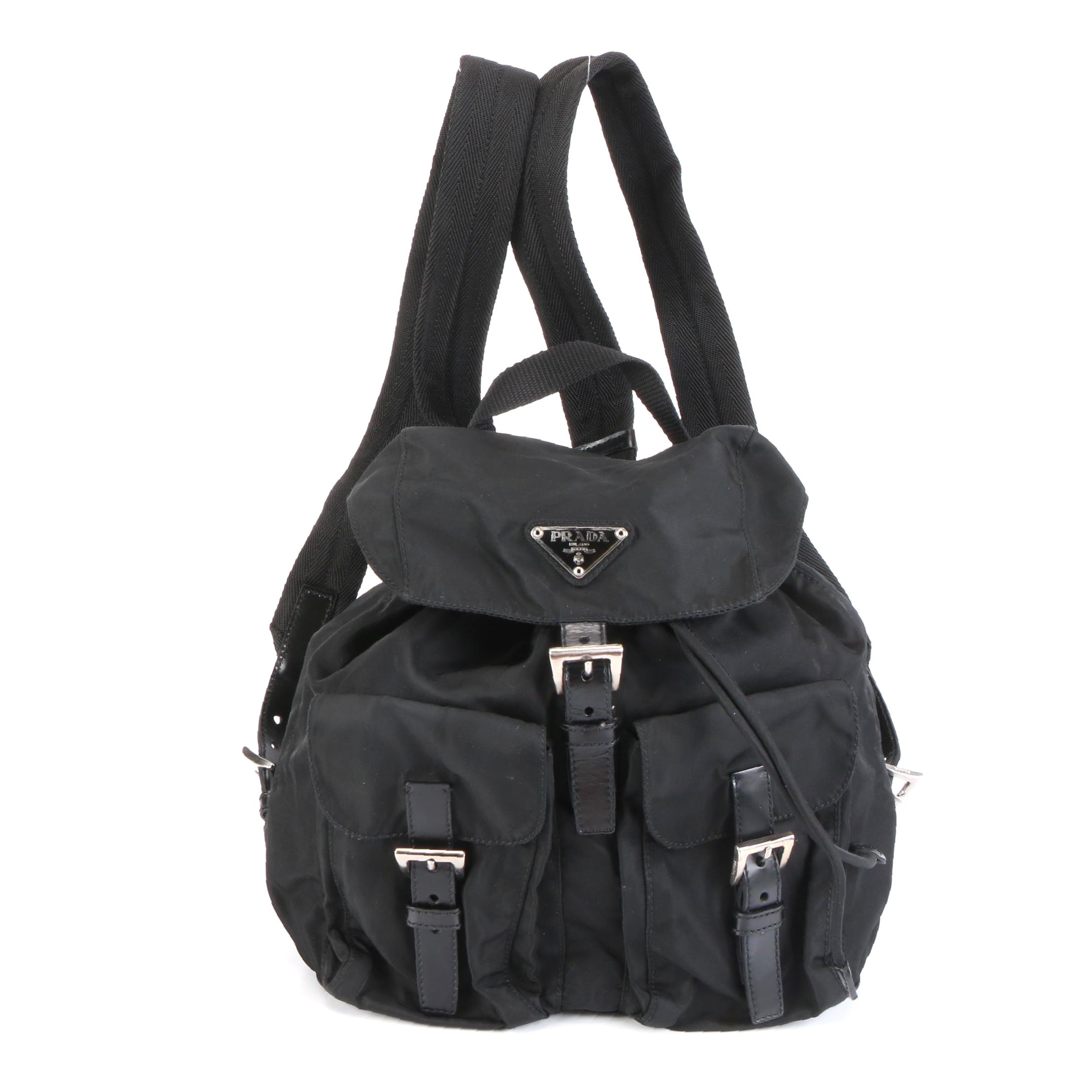Prada Backpack in Black Tessuto Nylon with Leather Trim