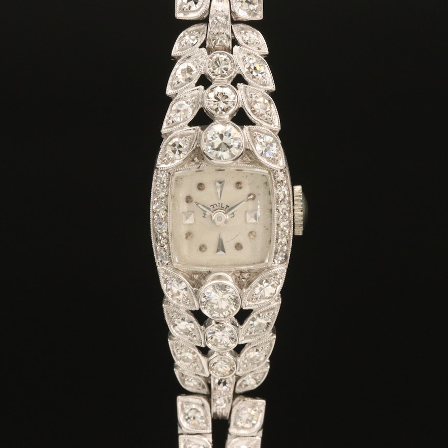 Platinum and 2.75 Diamond Hamilton Wristwatch