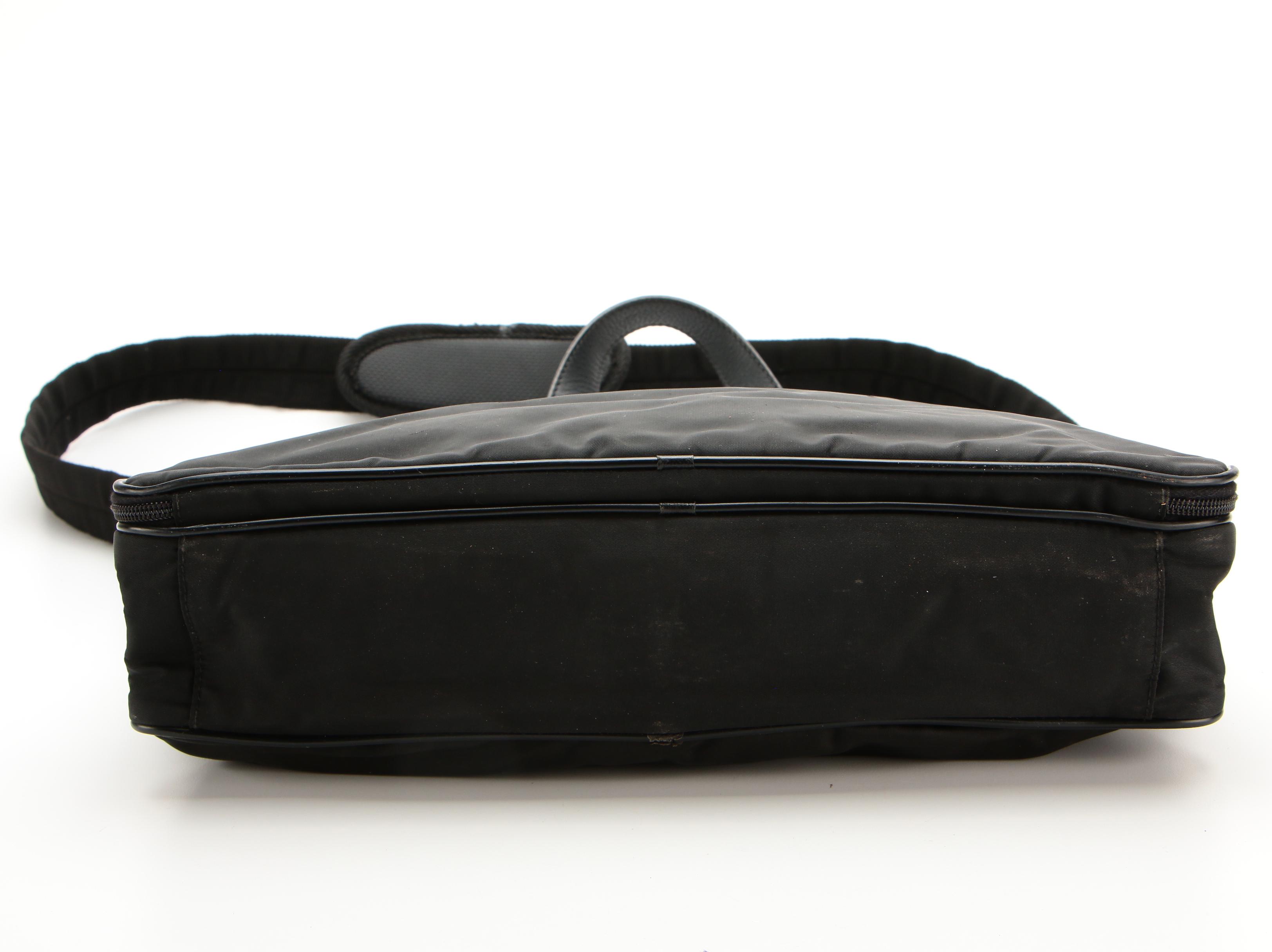 Prada Business Tote in Black Nylon with Saffiano Leather Trim