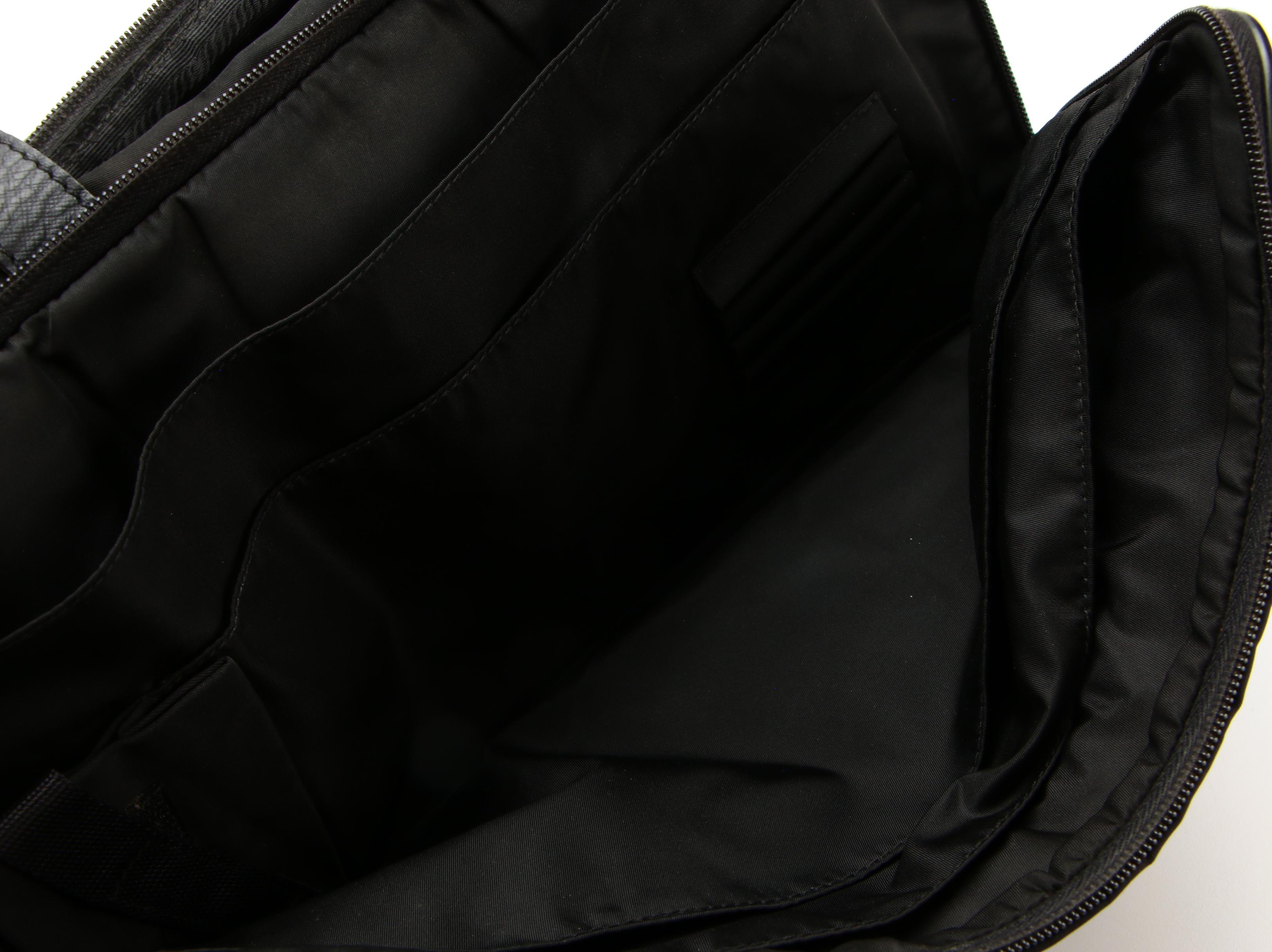 Prada Business Tote in Black Nylon with Saffiano Leather Trim