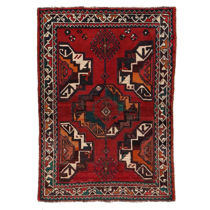 4'4 x 6'2 Hand-Knotted Afghan Baluch Area Rug