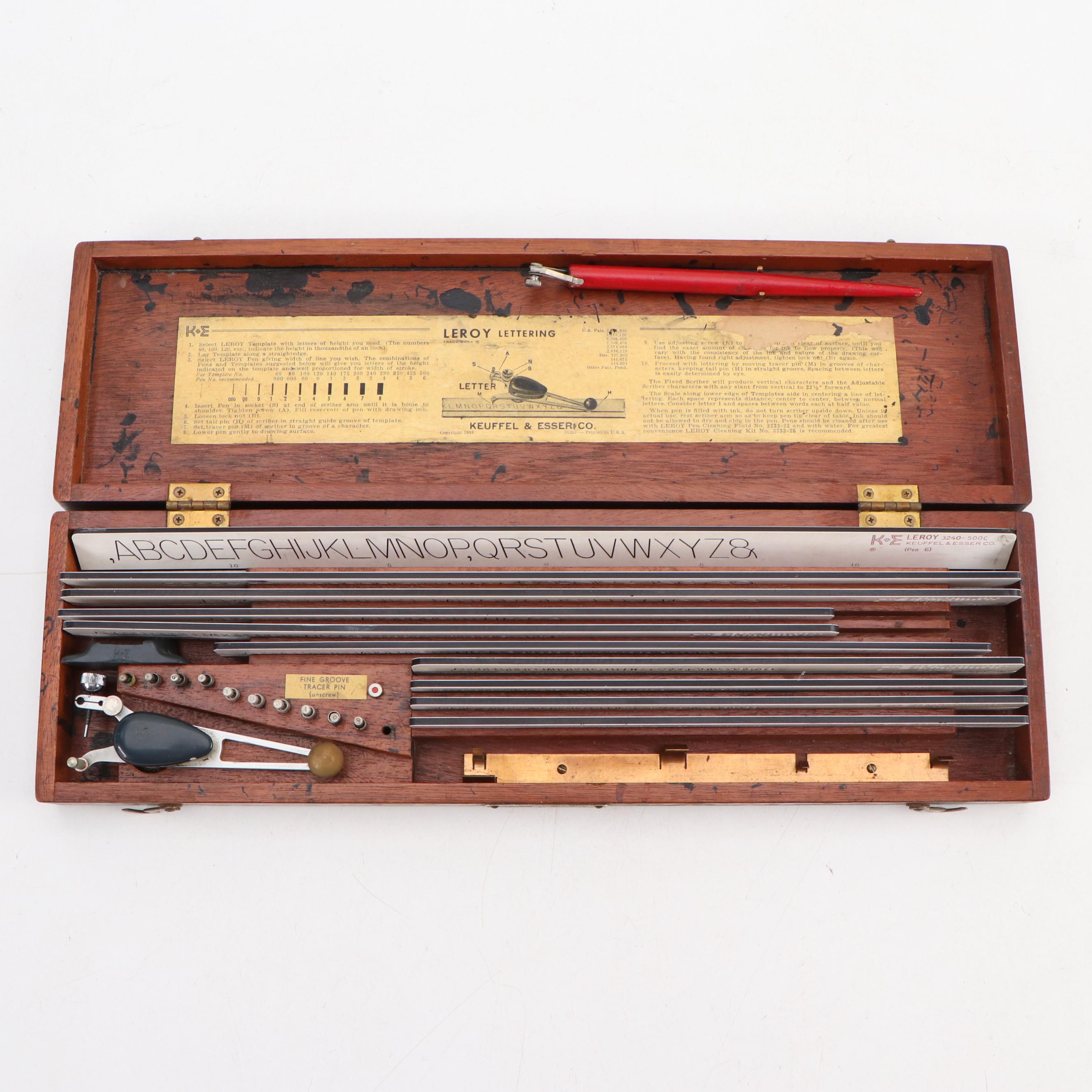 Keuffel & Esser Co. Leroy Lettering Set and Drafting Instruments