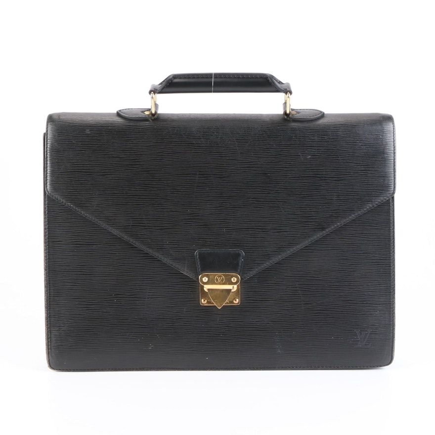 Louis Vuitton Serviette Ambassadeur Briefcase in Black Epi Leather