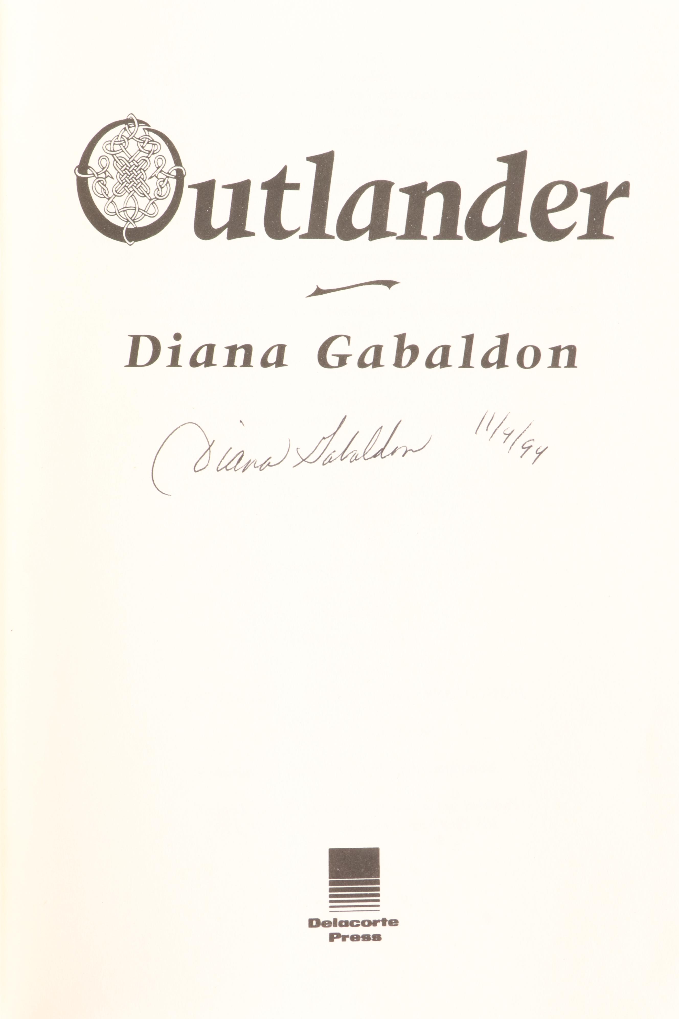 Signed First Edition "Outlander" and More Signed Diana Gabaldon Novels