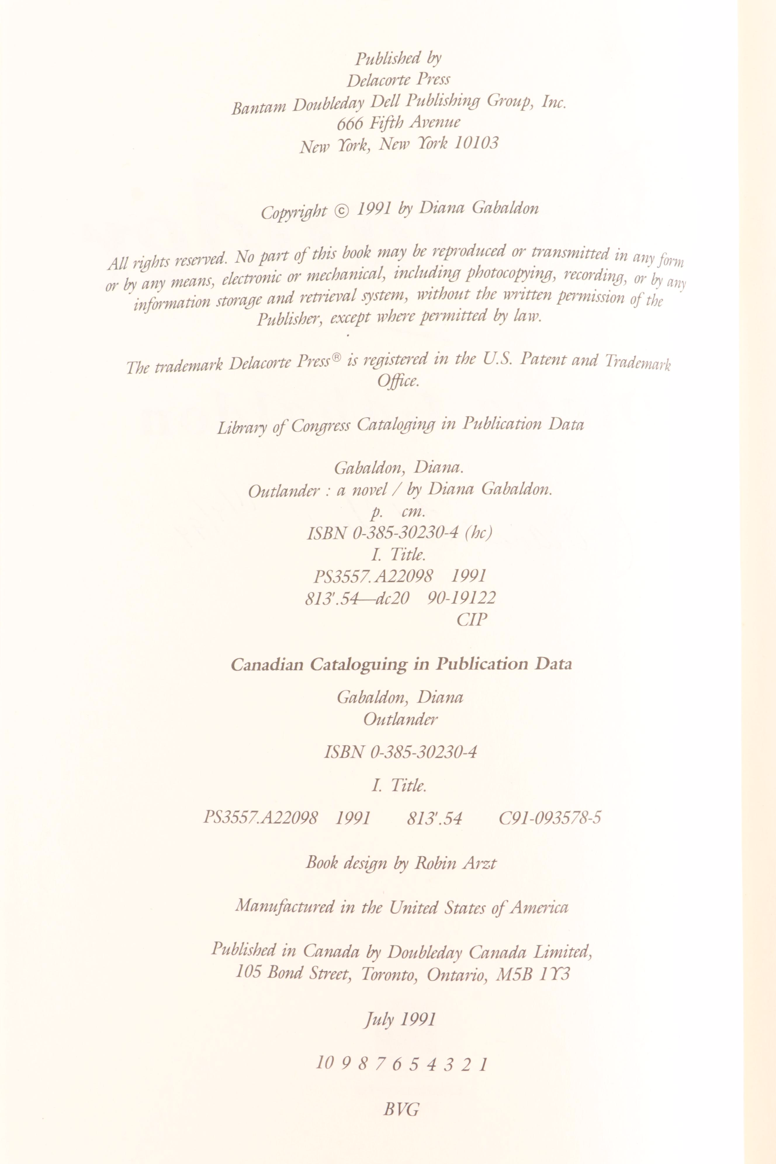 Signed First Edition "Outlander" and More Signed Diana Gabaldon Novels