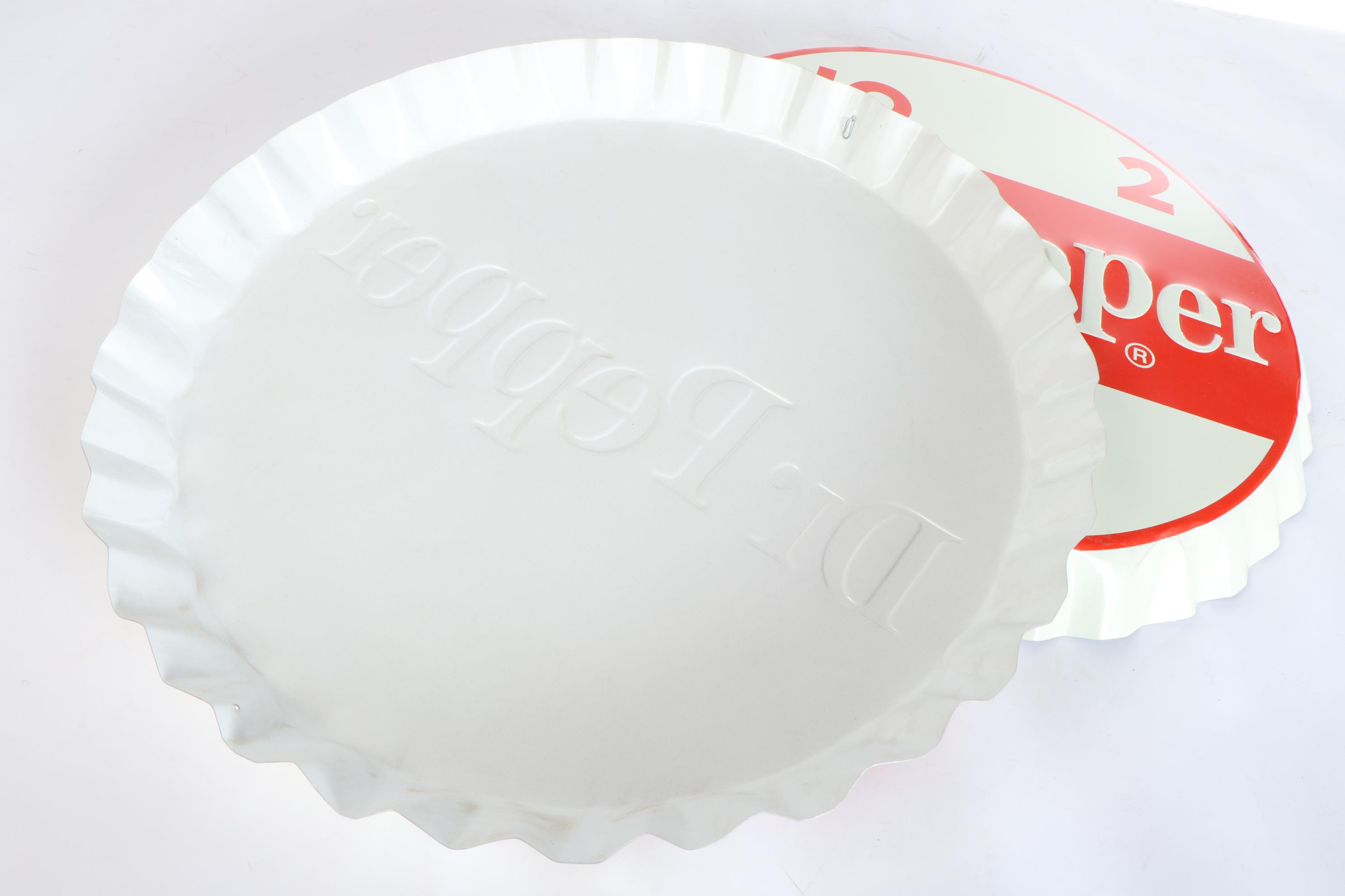 Pair of Giant Dr. Pepper Bottle Cap Advertising Signs