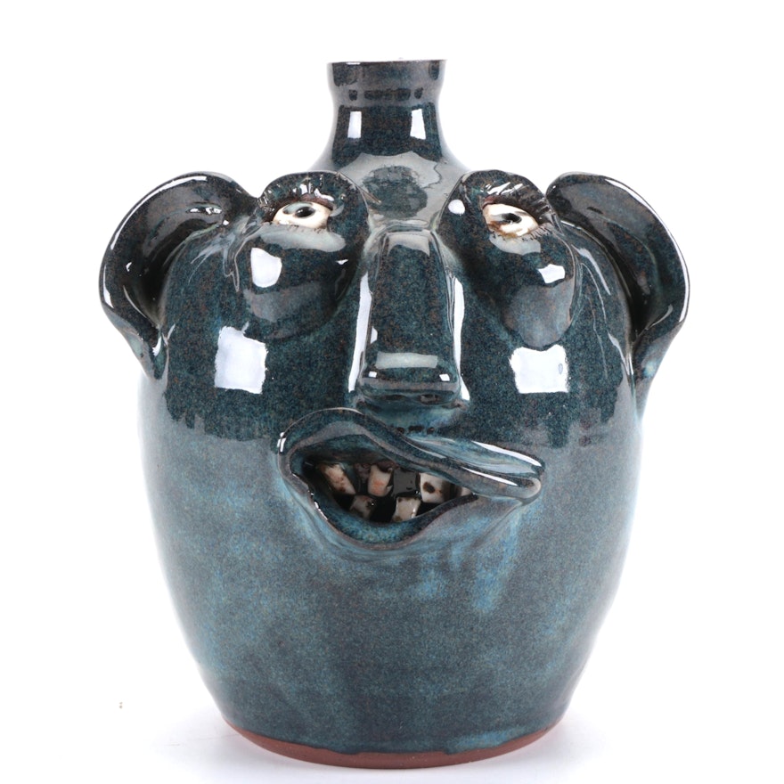 Pond Mountain Pottery Earthenware Face Jug, 2006