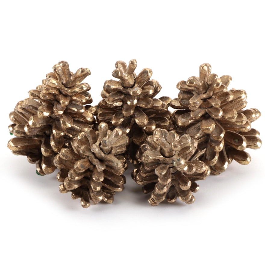 Brass Pinecone Form Figurines