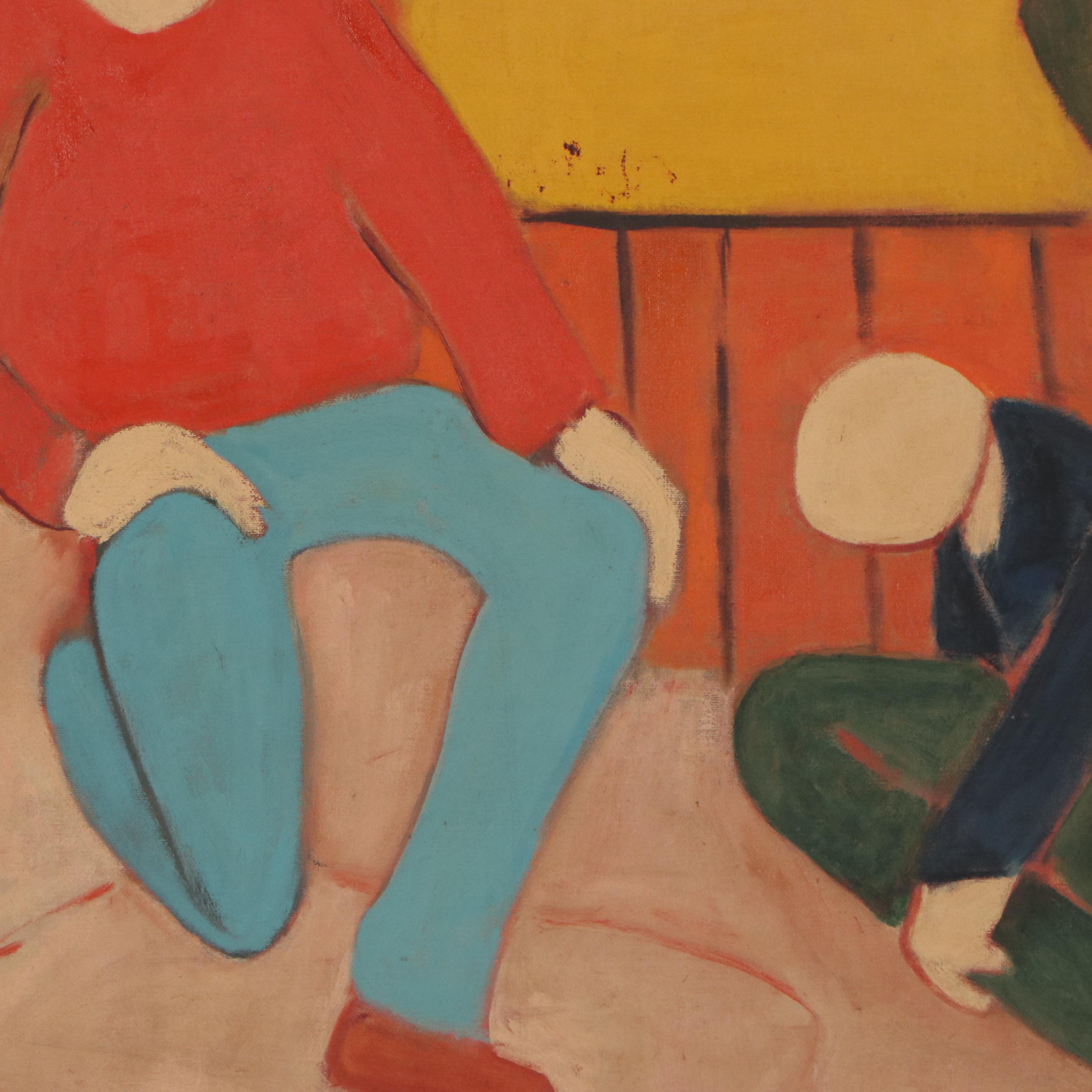 Bernice Fisher Stacy Modernist Figurative Oil Painting