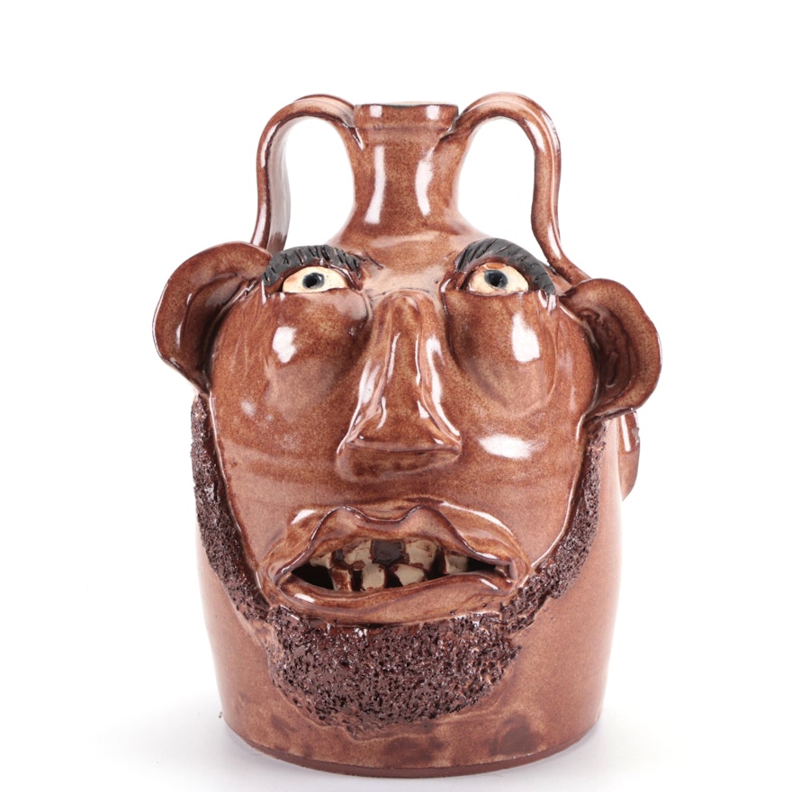 Pond Mountain Pottery Earthenware Face Jug, 2007