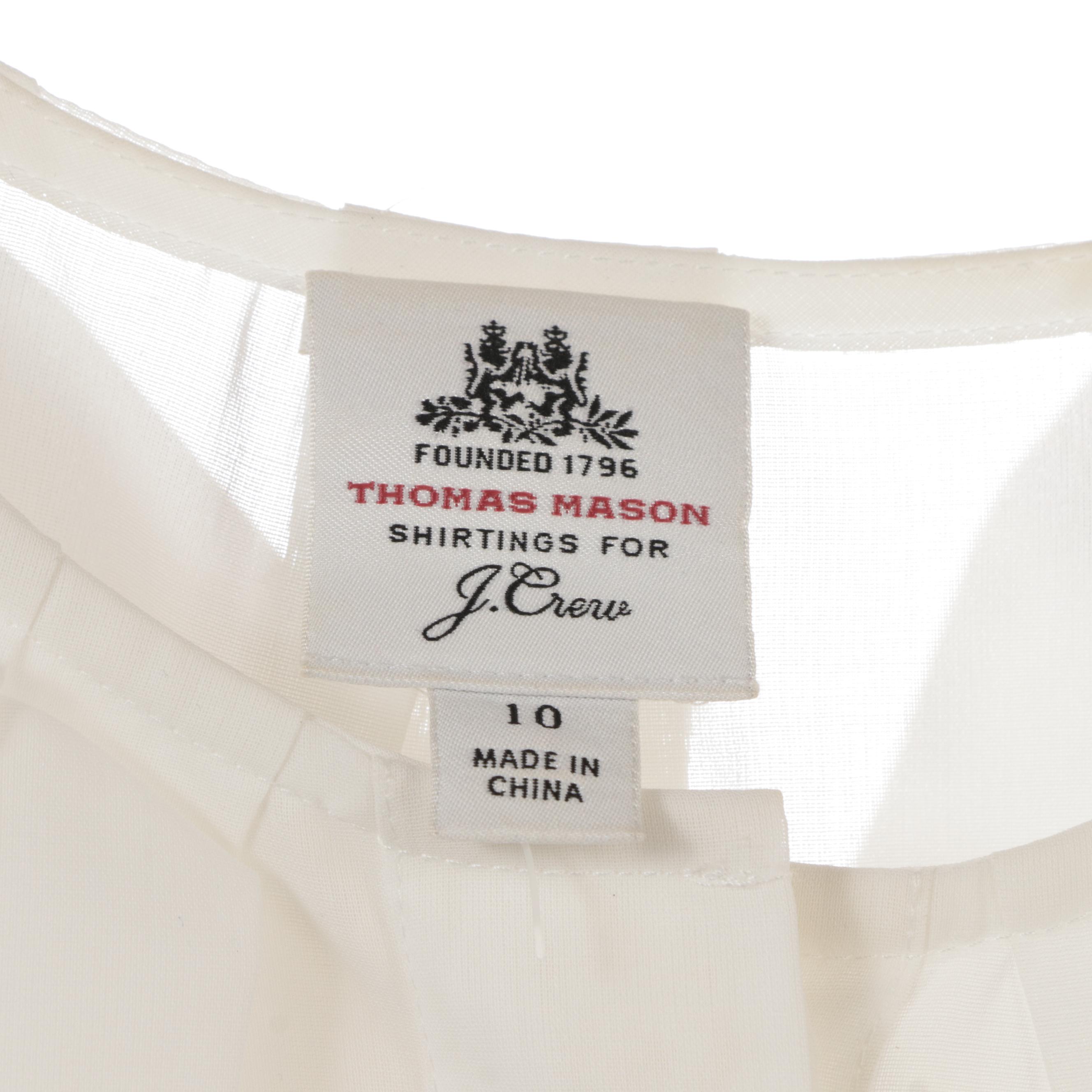 Tory Burch, J. Crew, and Maeve Blouses in White Embroidered Cotton