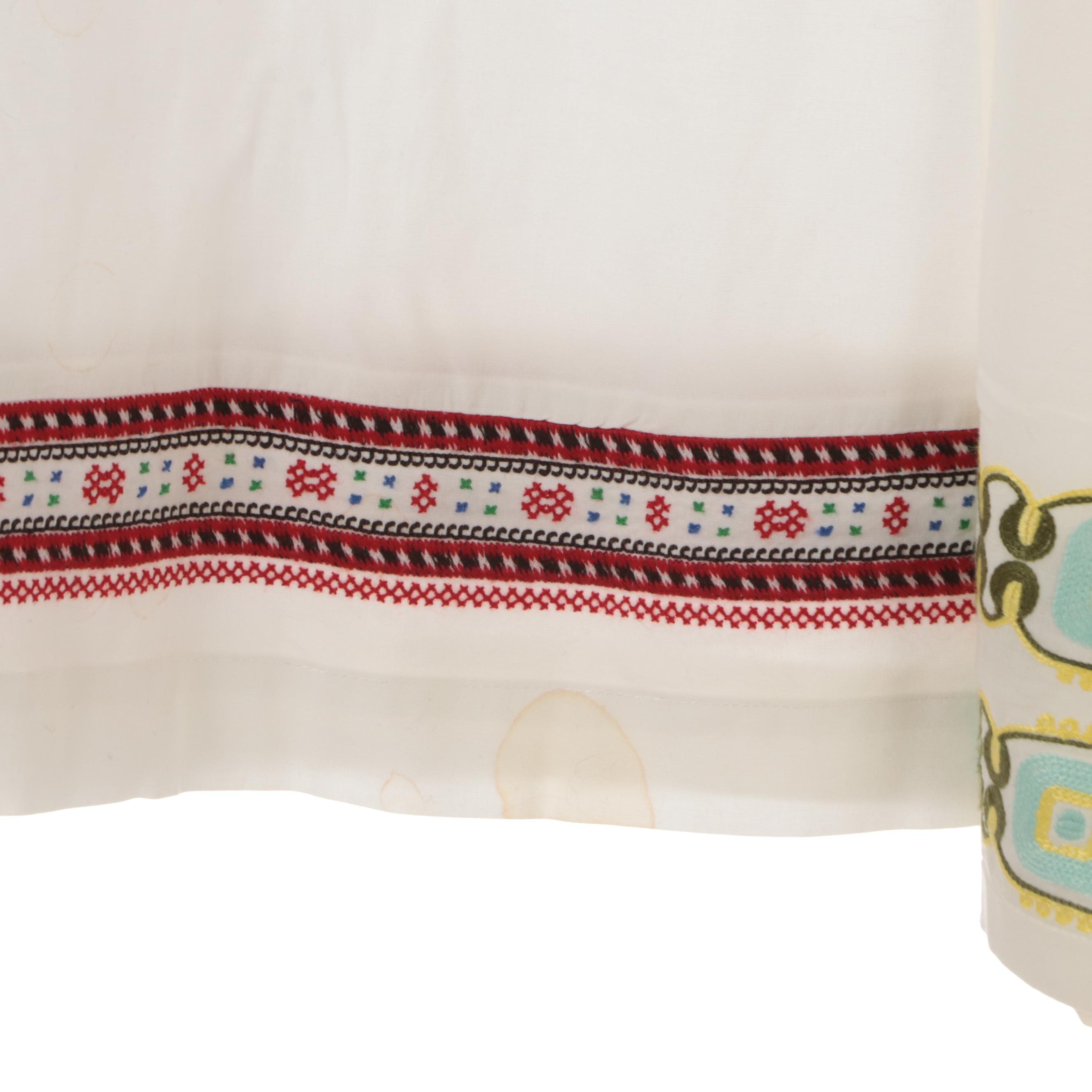 Tory Burch, J. Crew, and Maeve Blouses in White Embroidered Cotton