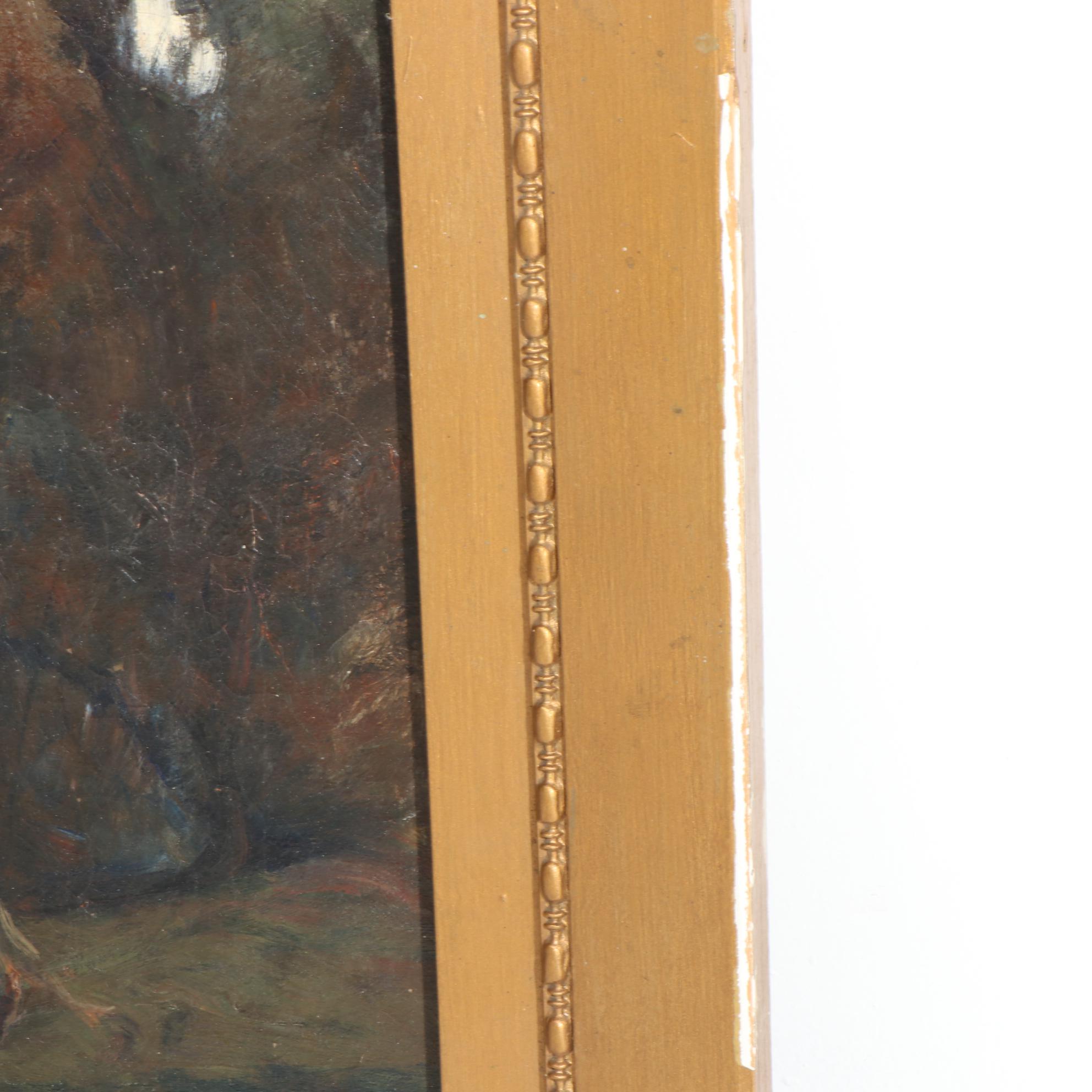 Charles P. Appel Oil Painting of Forest Cart Path, Early 20th Century