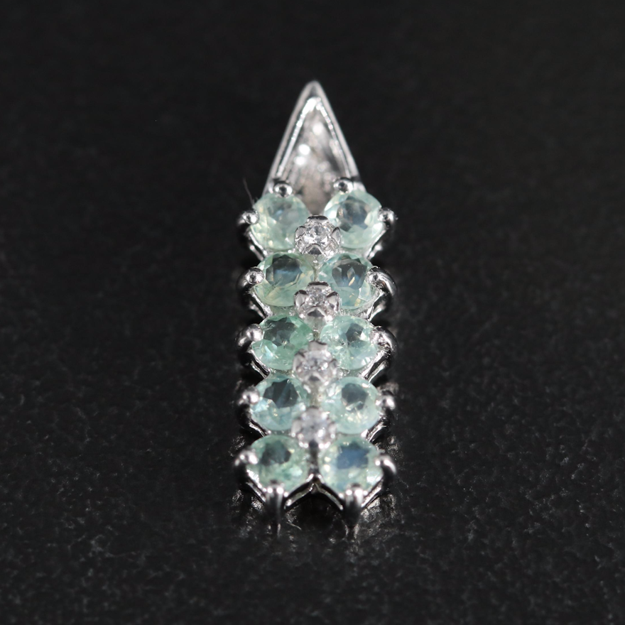 Sterling Alexandrite and Zircon Cluster Pendant