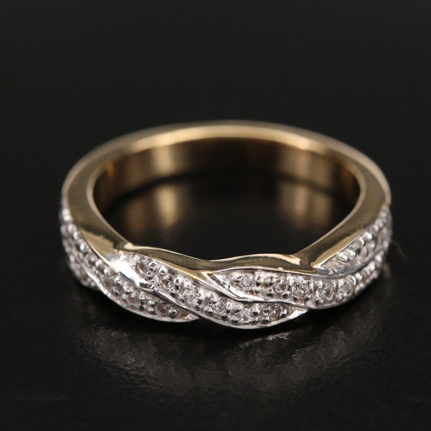 Sterling Silver Zircon Twist Band