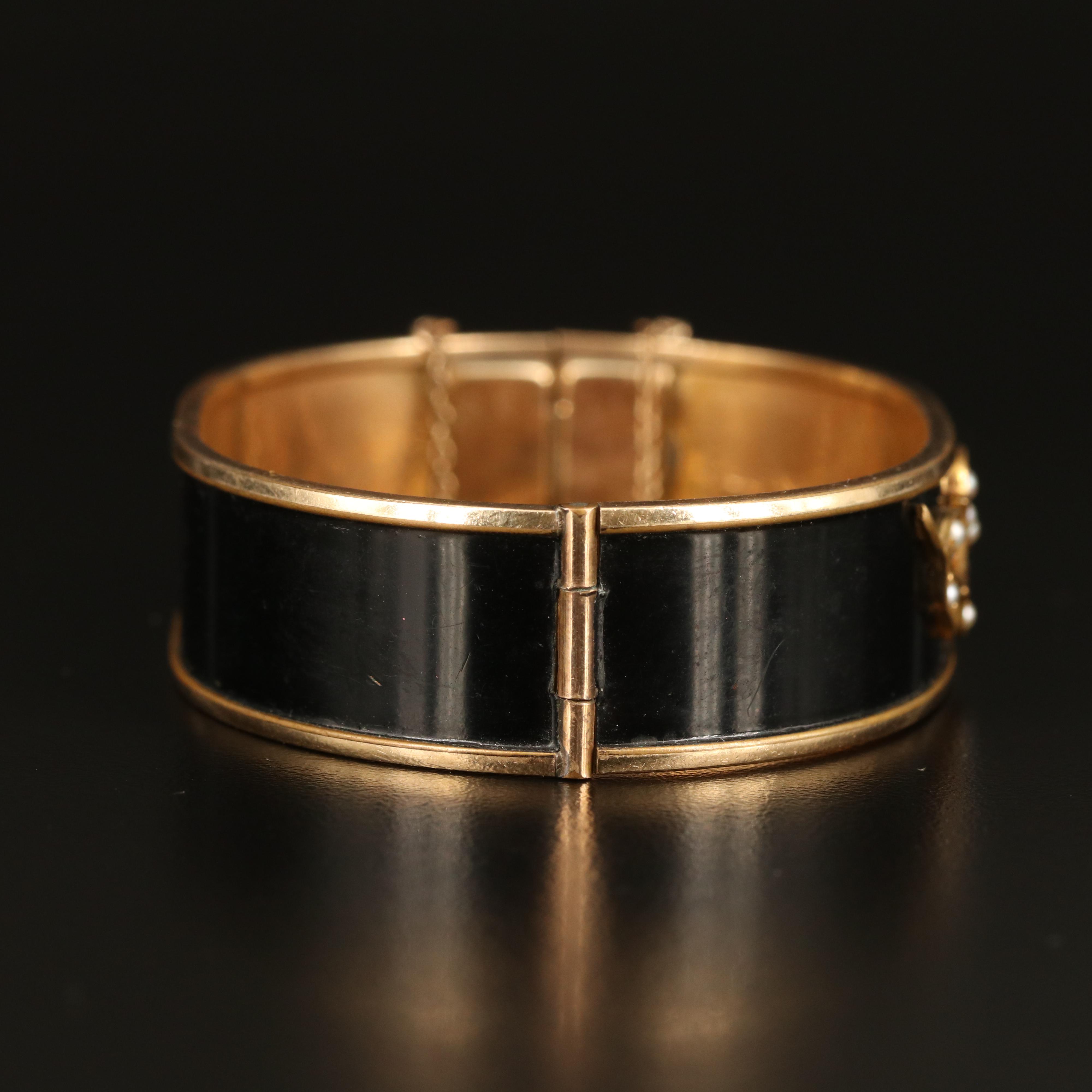 1930s Victorian Revival Binder Brother's Pearl Mourning Bracelet