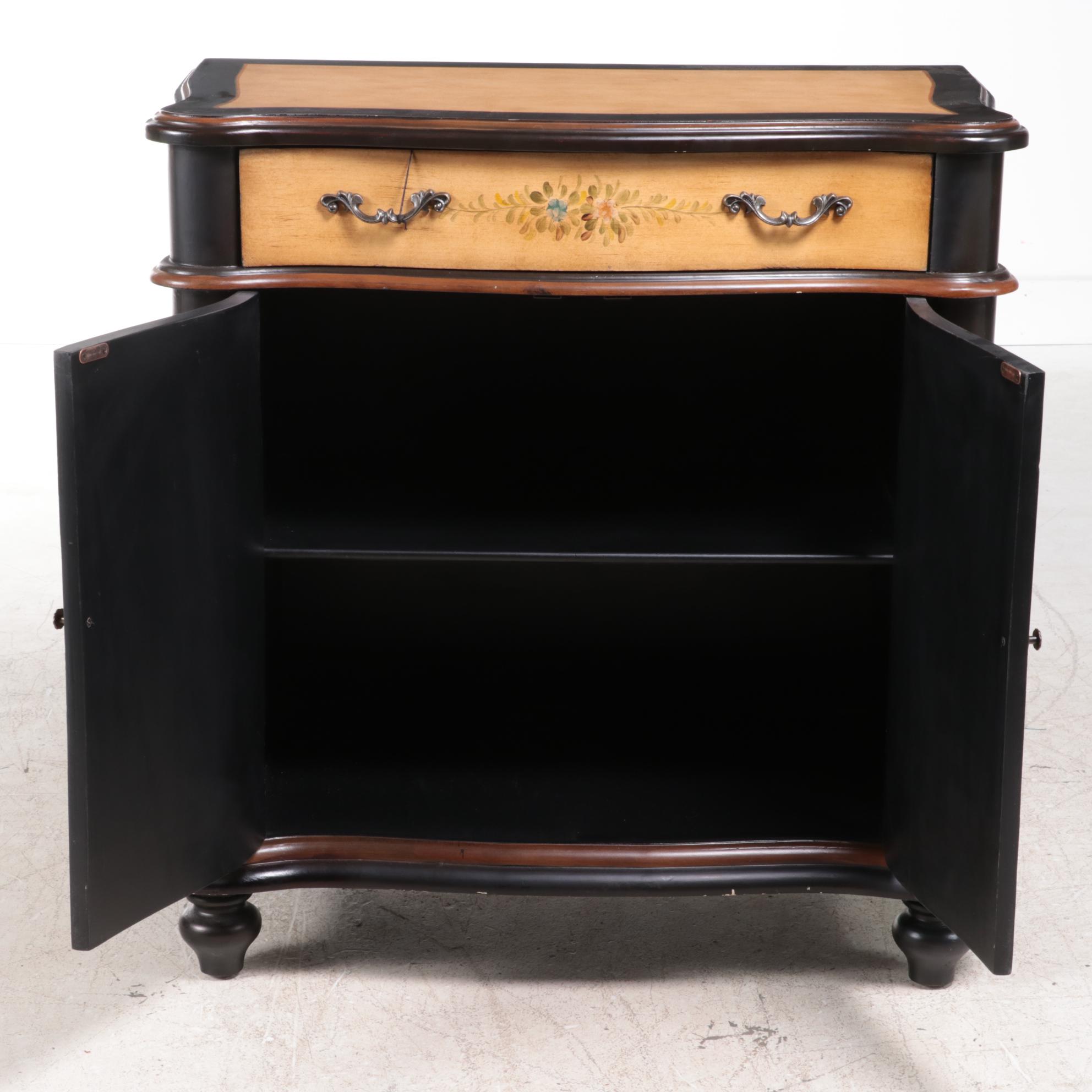 Stein World Venetian Rococo Style Paint-Decorated Serpentine Side Cabinet