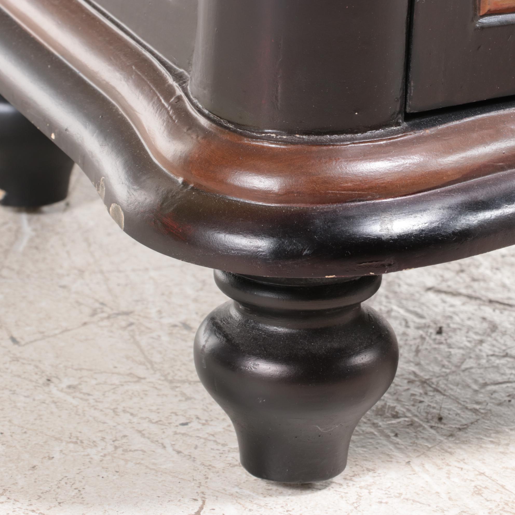 Stein World Venetian Rococo Style Paint-Decorated Serpentine Side Cabinet