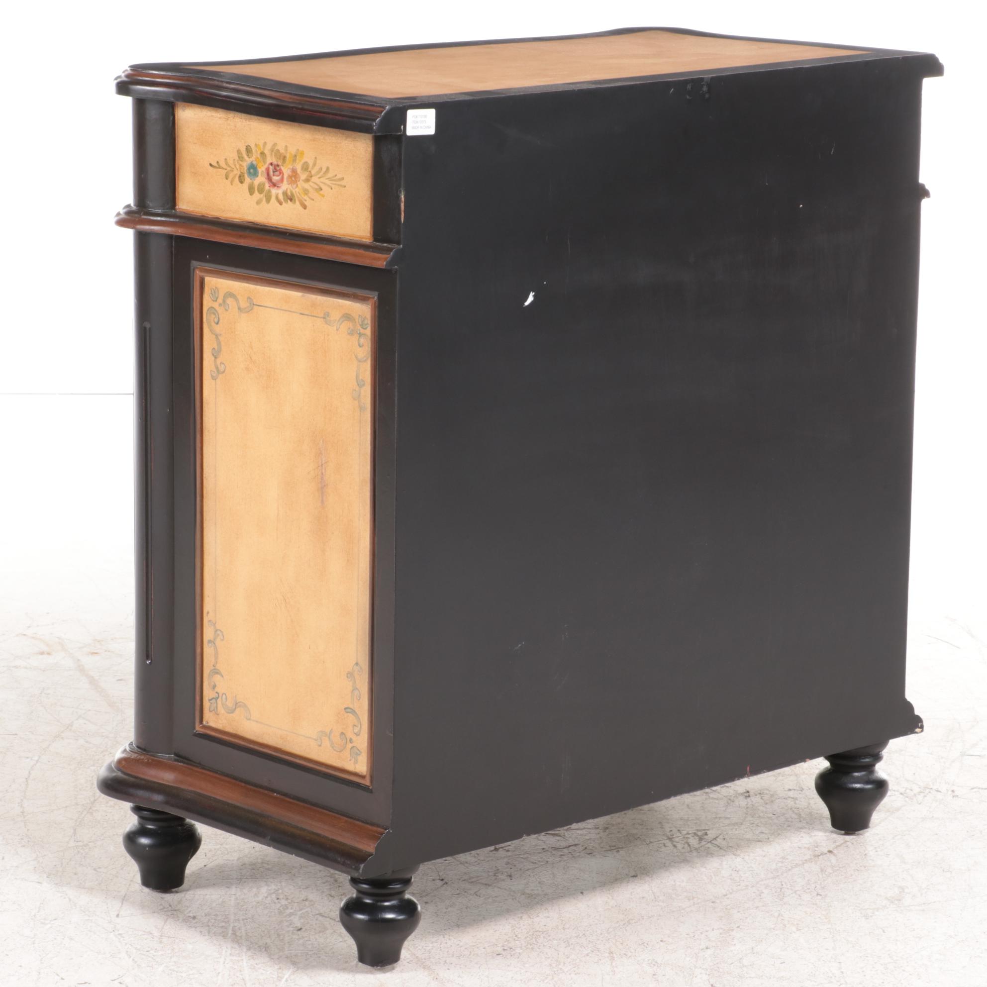 Stein World Venetian Rococo Style Paint-Decorated Serpentine Side Cabinet