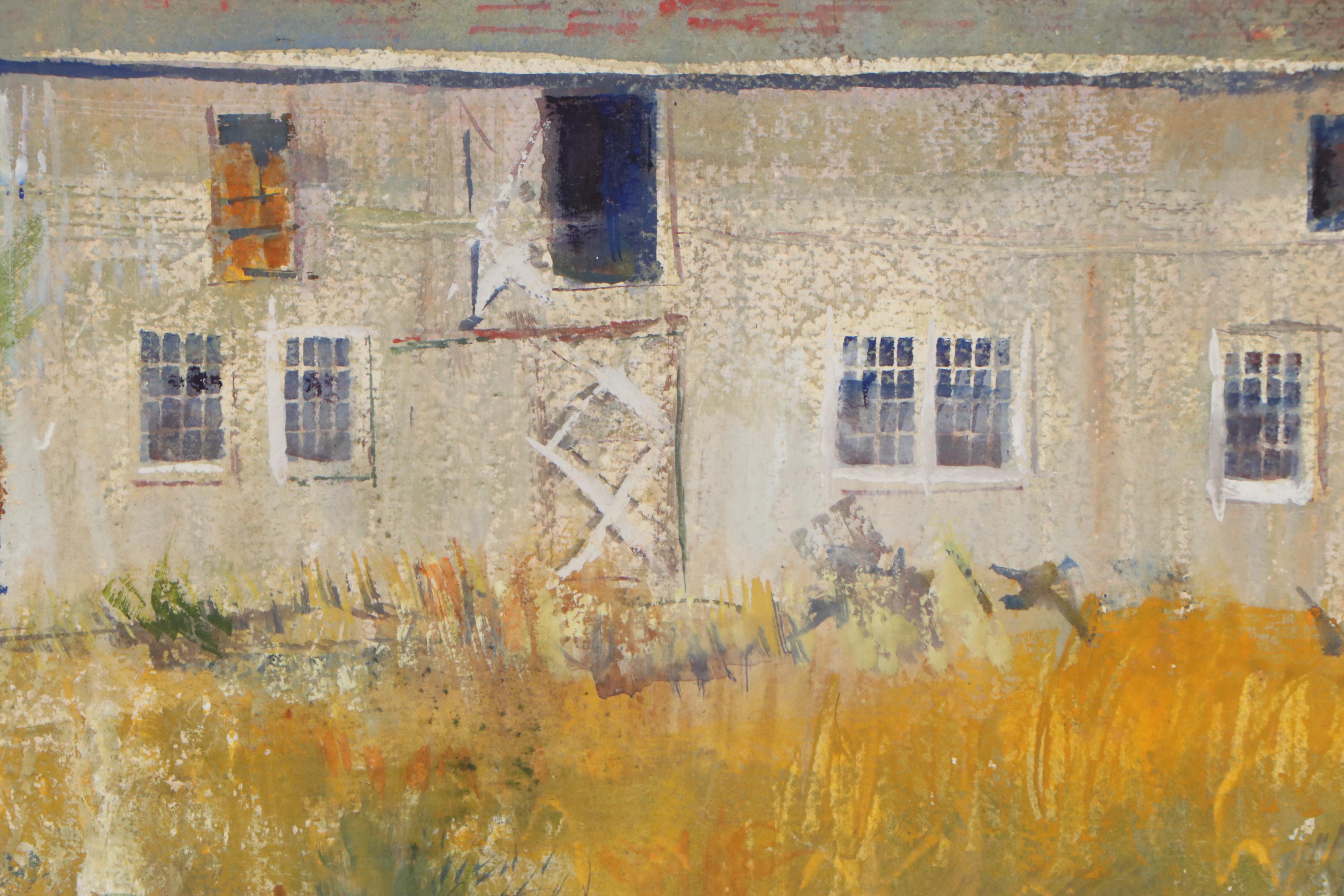 John Imhoff Farm Landscape Watercolor Painting, Mid-20th Century