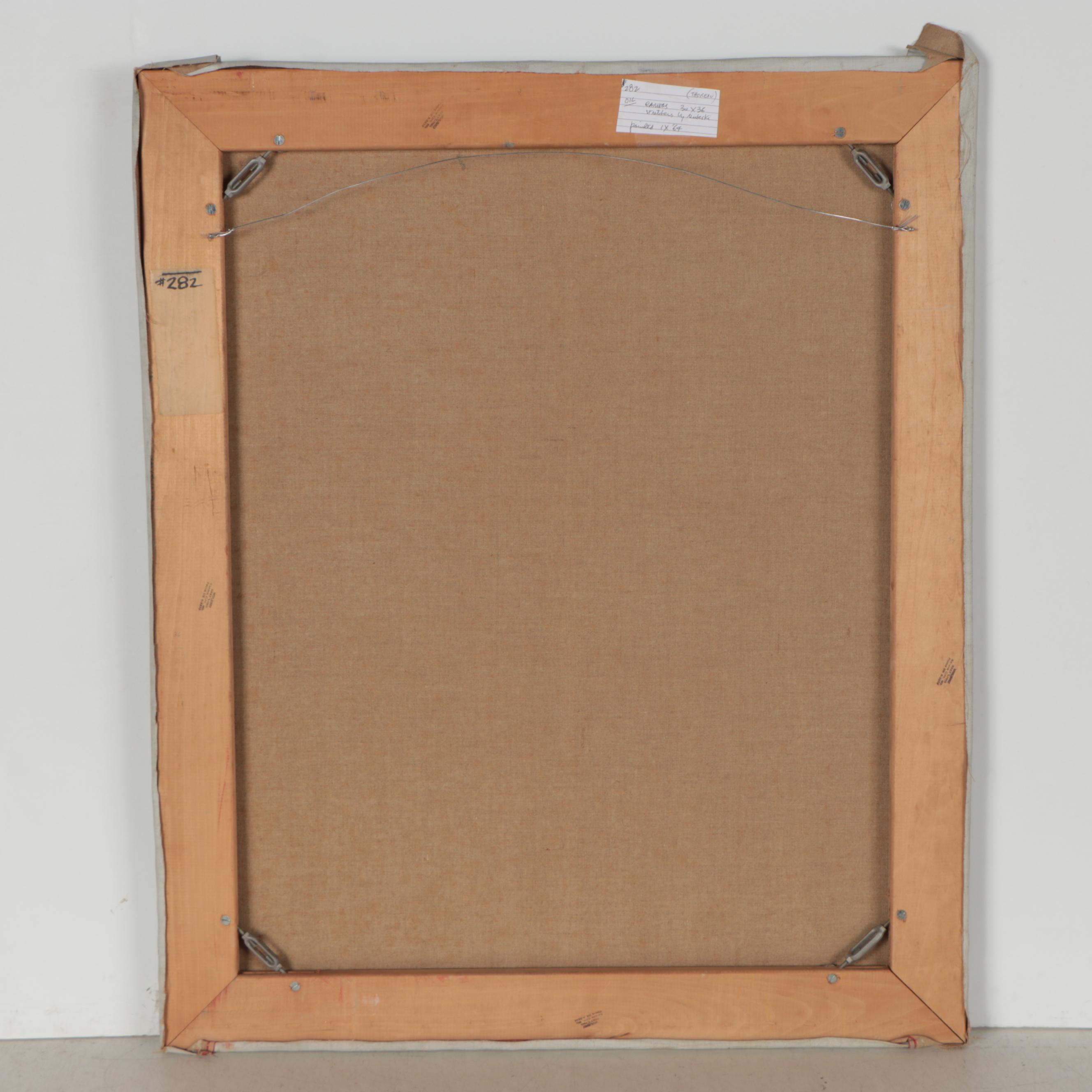 Leonard Maurer Abstract Oil Painting, Circa 1960