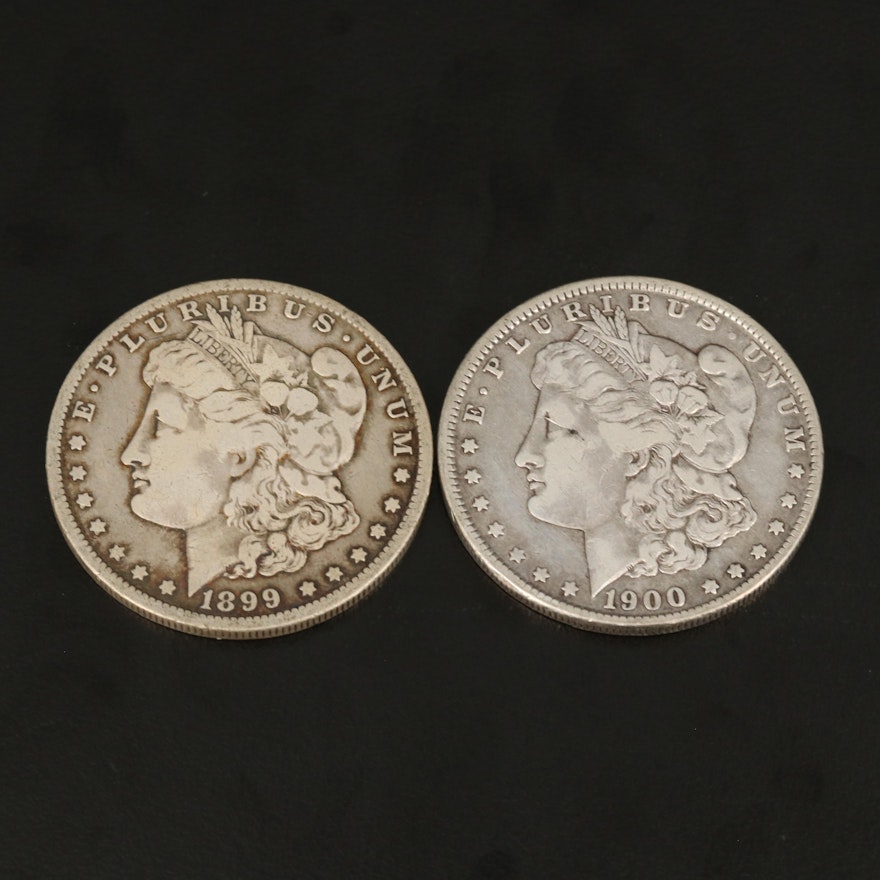 Two Morgan Silver Dollars