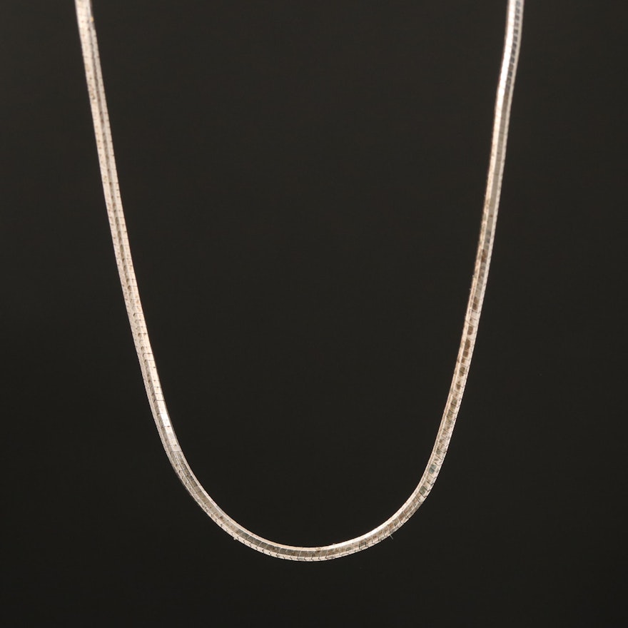 Italian Sterling Square Snake Chain Necklace