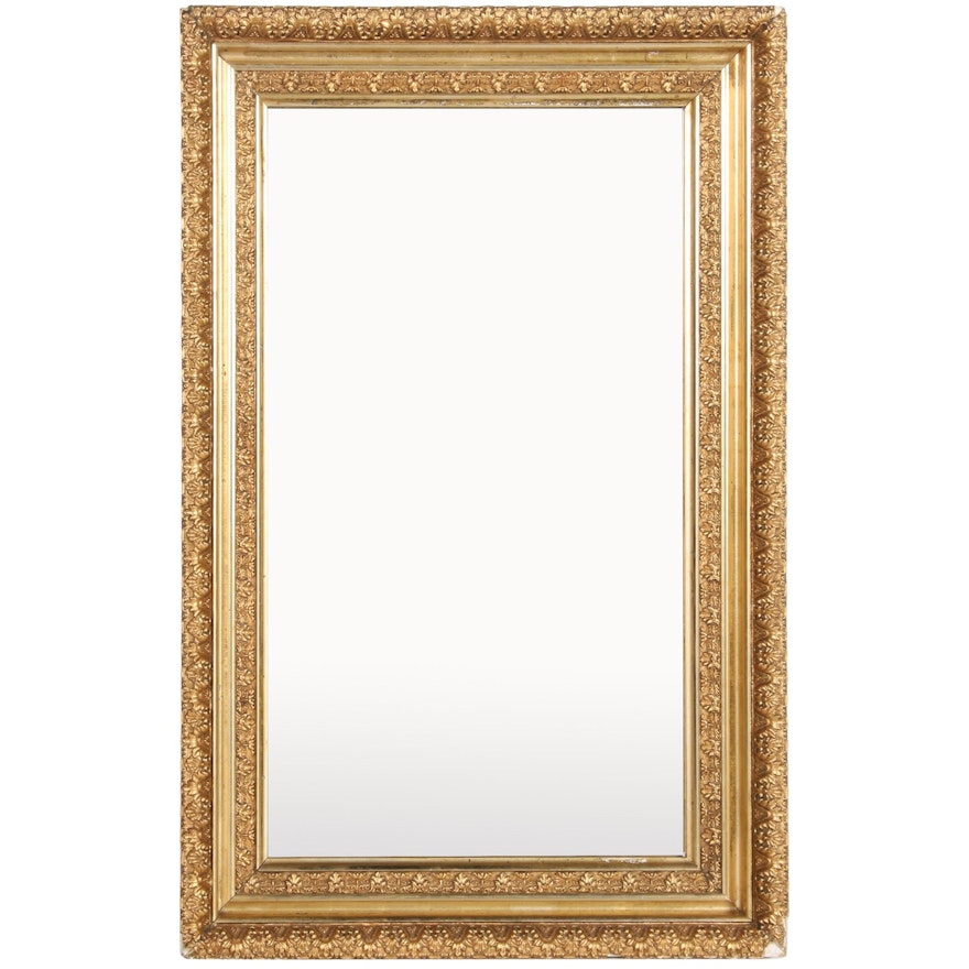 Rectangular Carved Giltwood Framed Wall Mirror