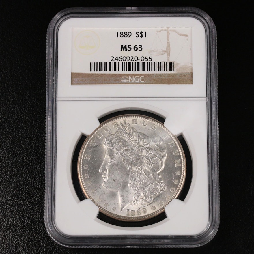 NGC Graded MS63 1889 Morgan Silver Dollar