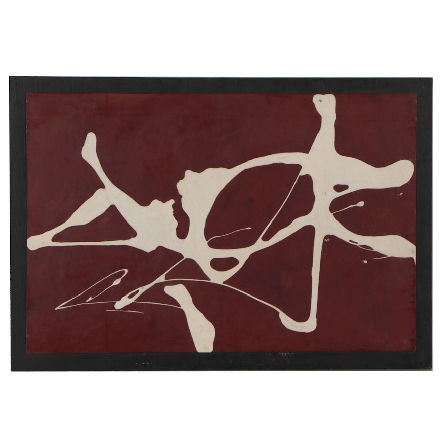 Leonard Maurer Abstract Oil Painting, 1964