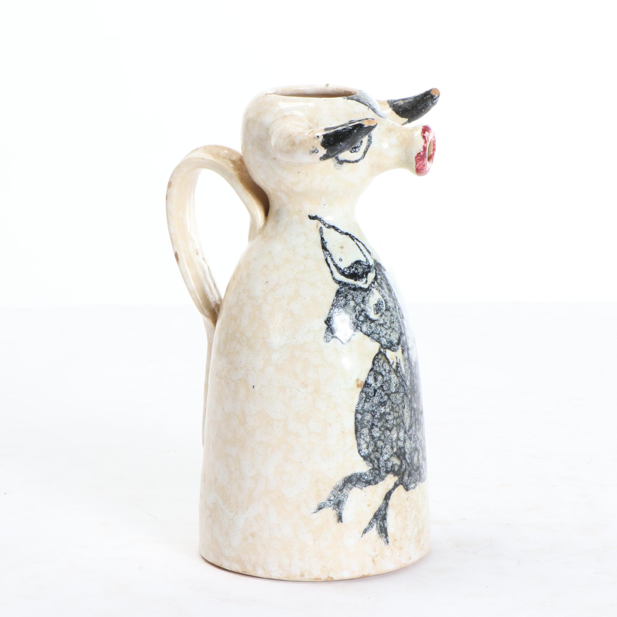 Sanguino Toledo Pottery Ceramic Bull Pitcher