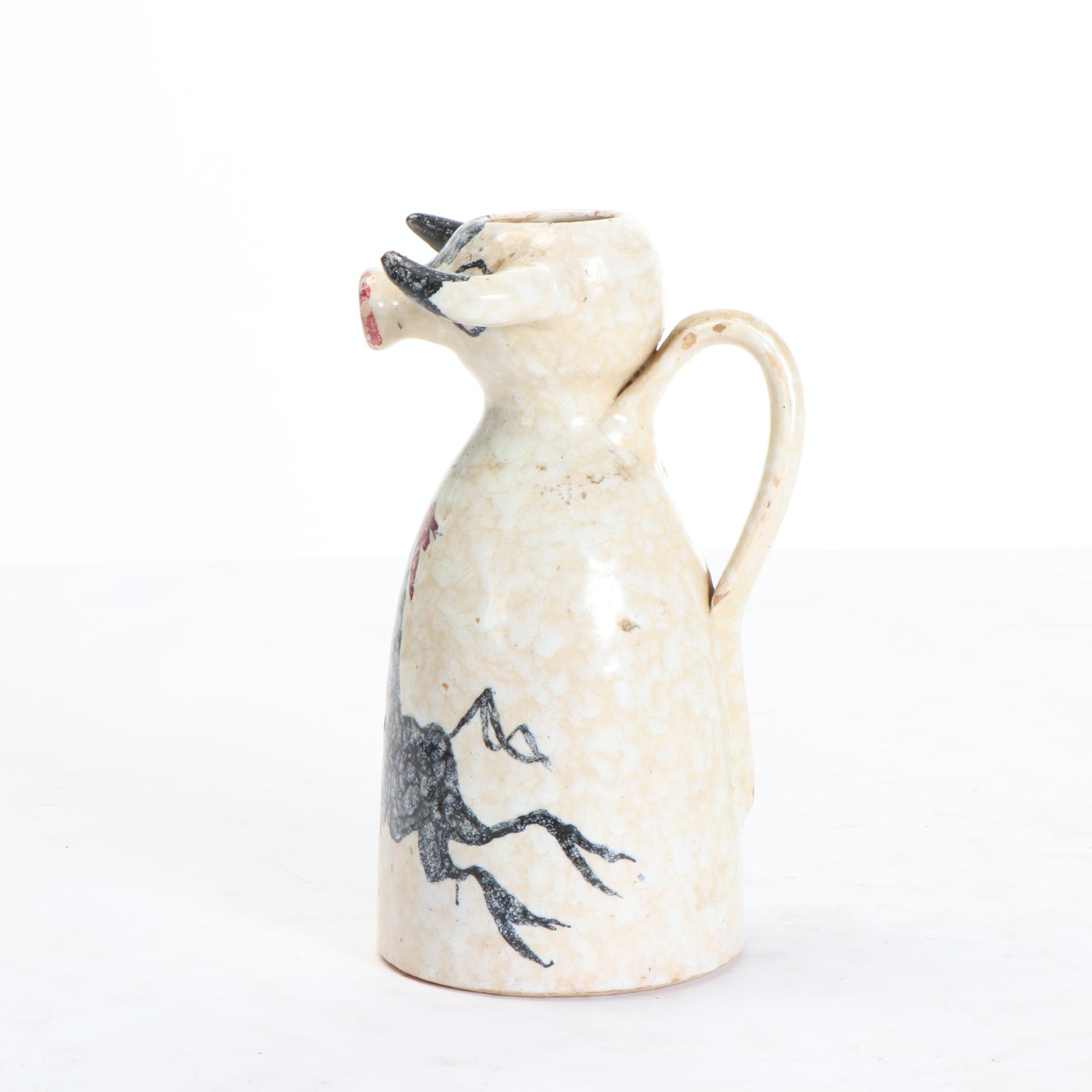 Sanguino Toledo Pottery Ceramic Bull Pitcher