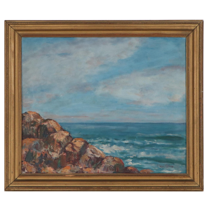 Seascape Oil Painting, Mid to Late 20th Century