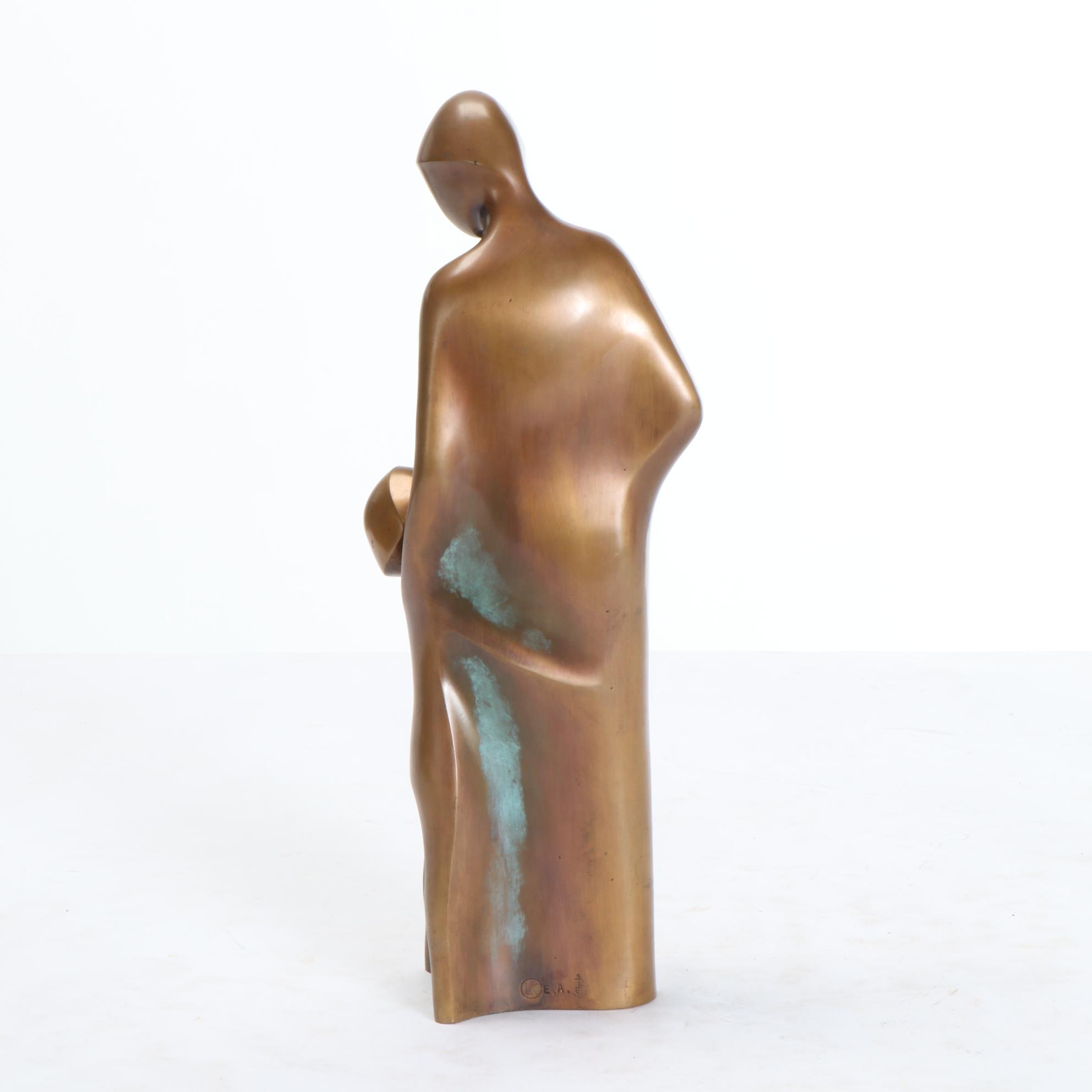 Loni Kreuder Bronze Sculpture of Figures Embracing, Late 20th Century