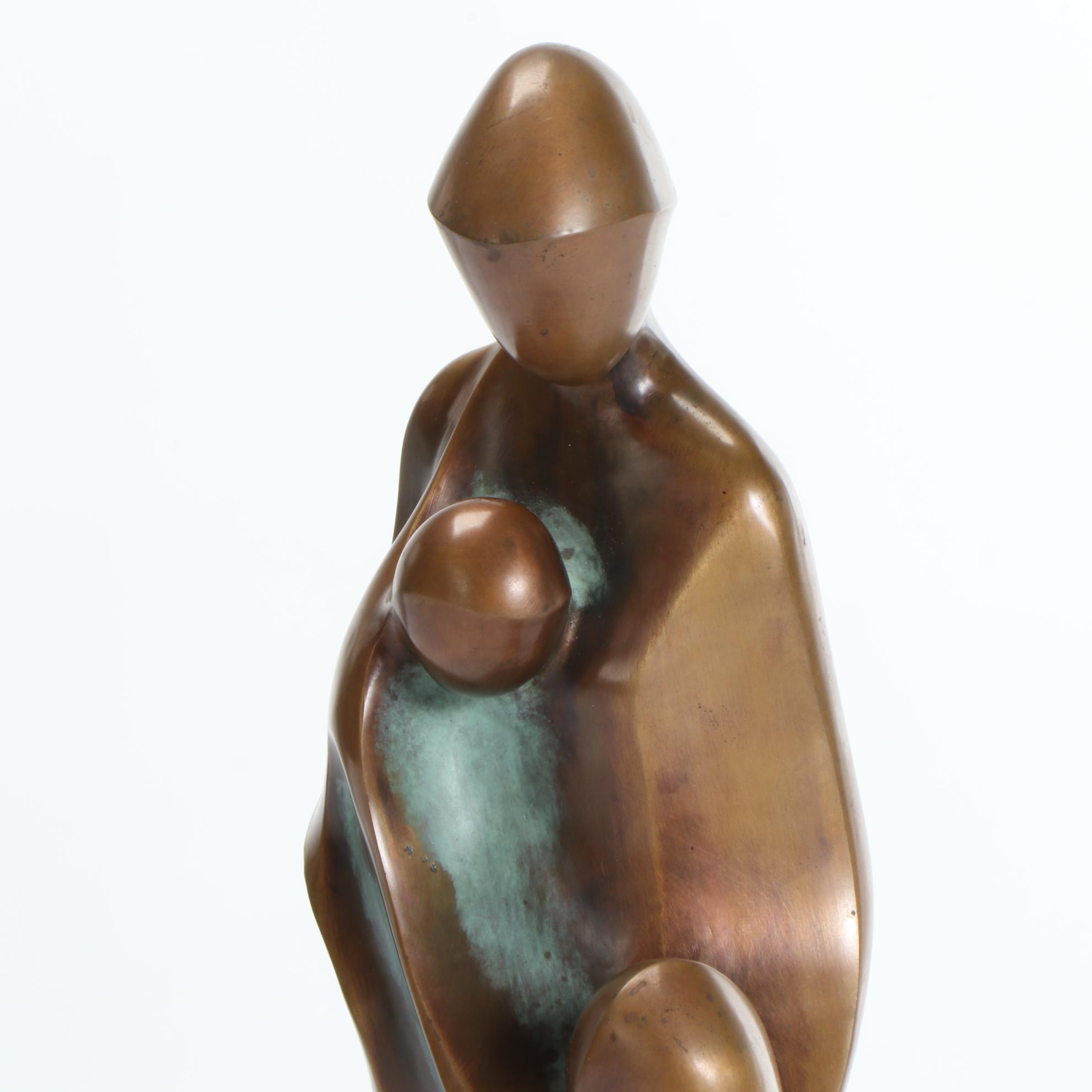 Loni Kreuder Bronze Sculpture of Figures Embracing, Late 20th Century