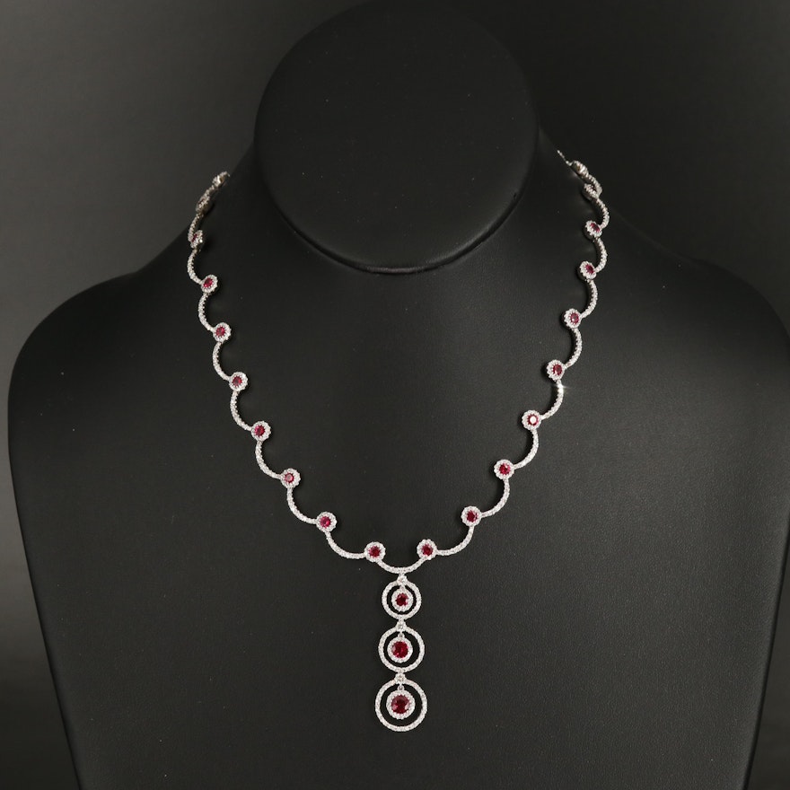 18K Ruby and 4.51 CTW Diamond Necklace