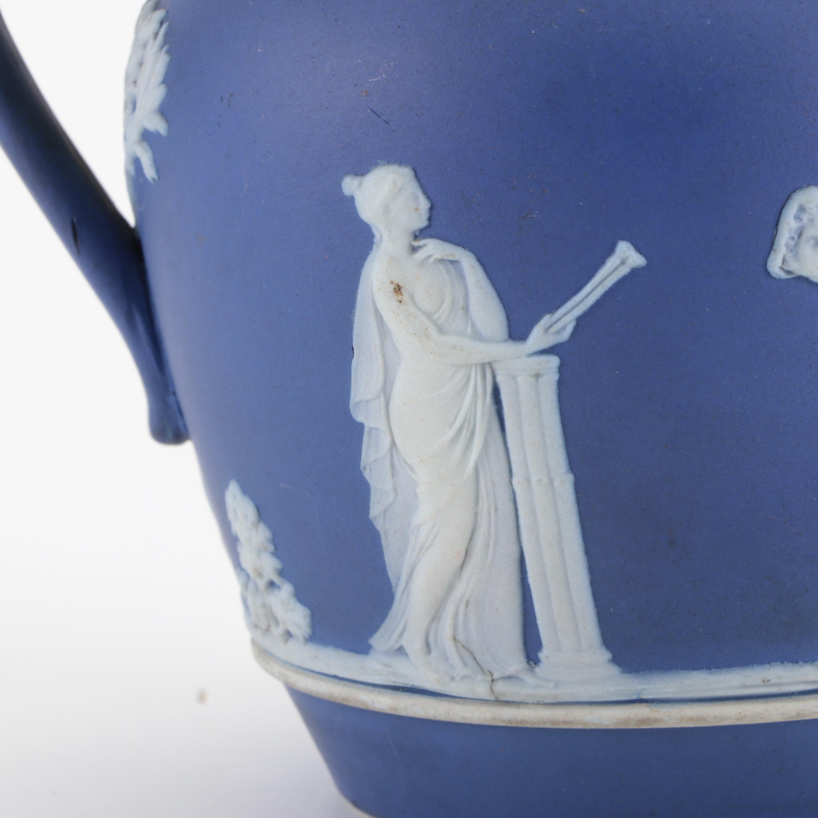 Wedgwood "Sacrifice" Royal Blue Jasperware Jug, 19th Century