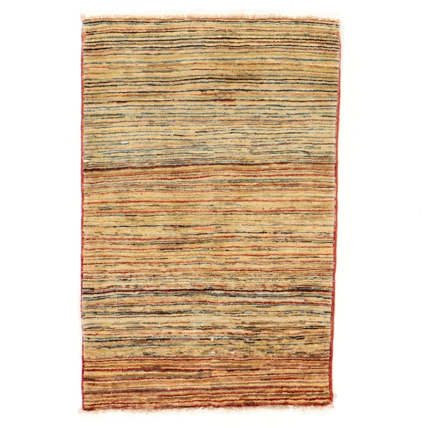 2'6 x 4'1 Hand-Knotted Pakistani Gabbeh Accent Rug
