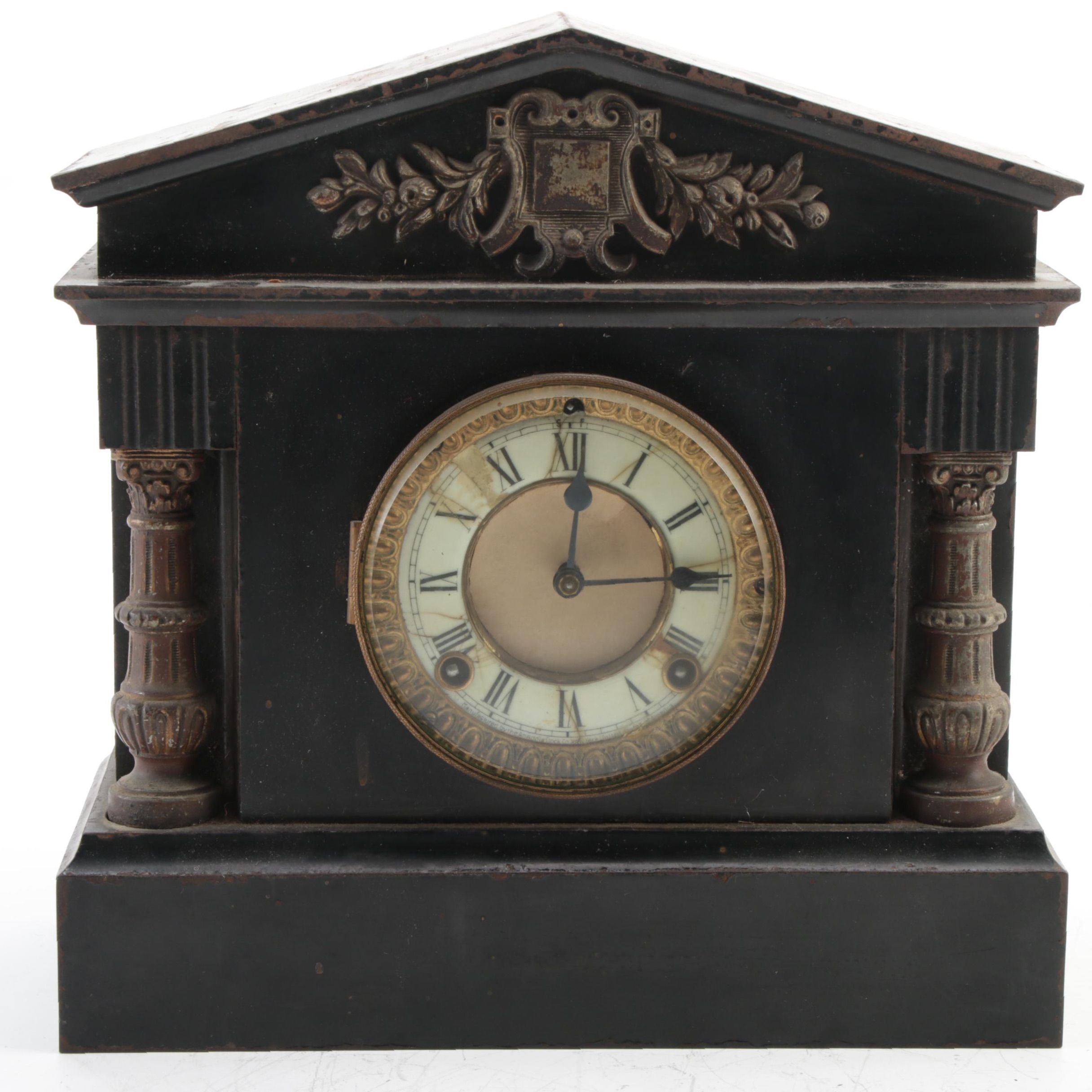 Ansonia Clock Co. Iron Mantel Clock, Early 20th Century