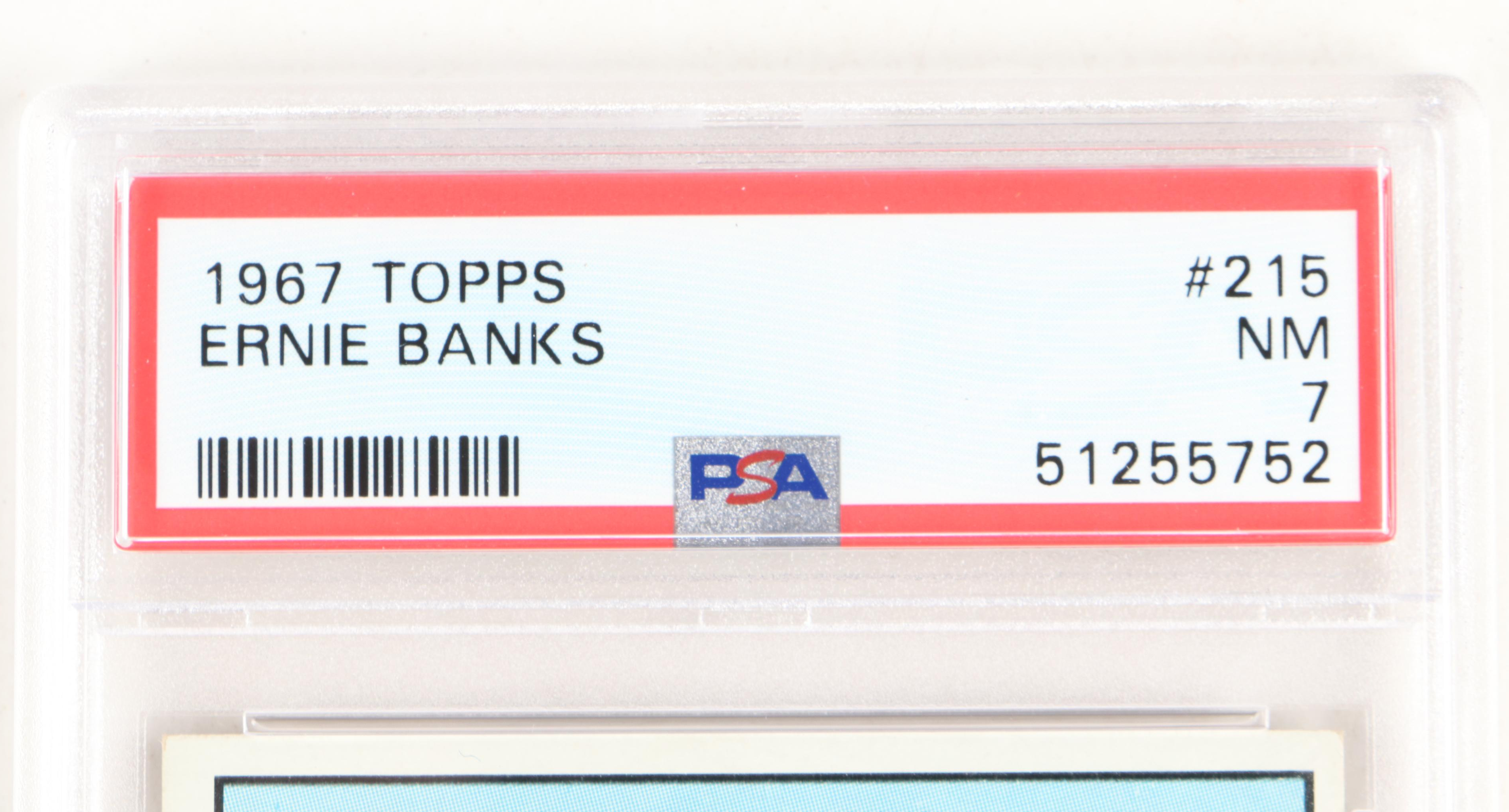 1967 Ernie Banks and Pete Rose Topps PSA Graded Baseball Cards
