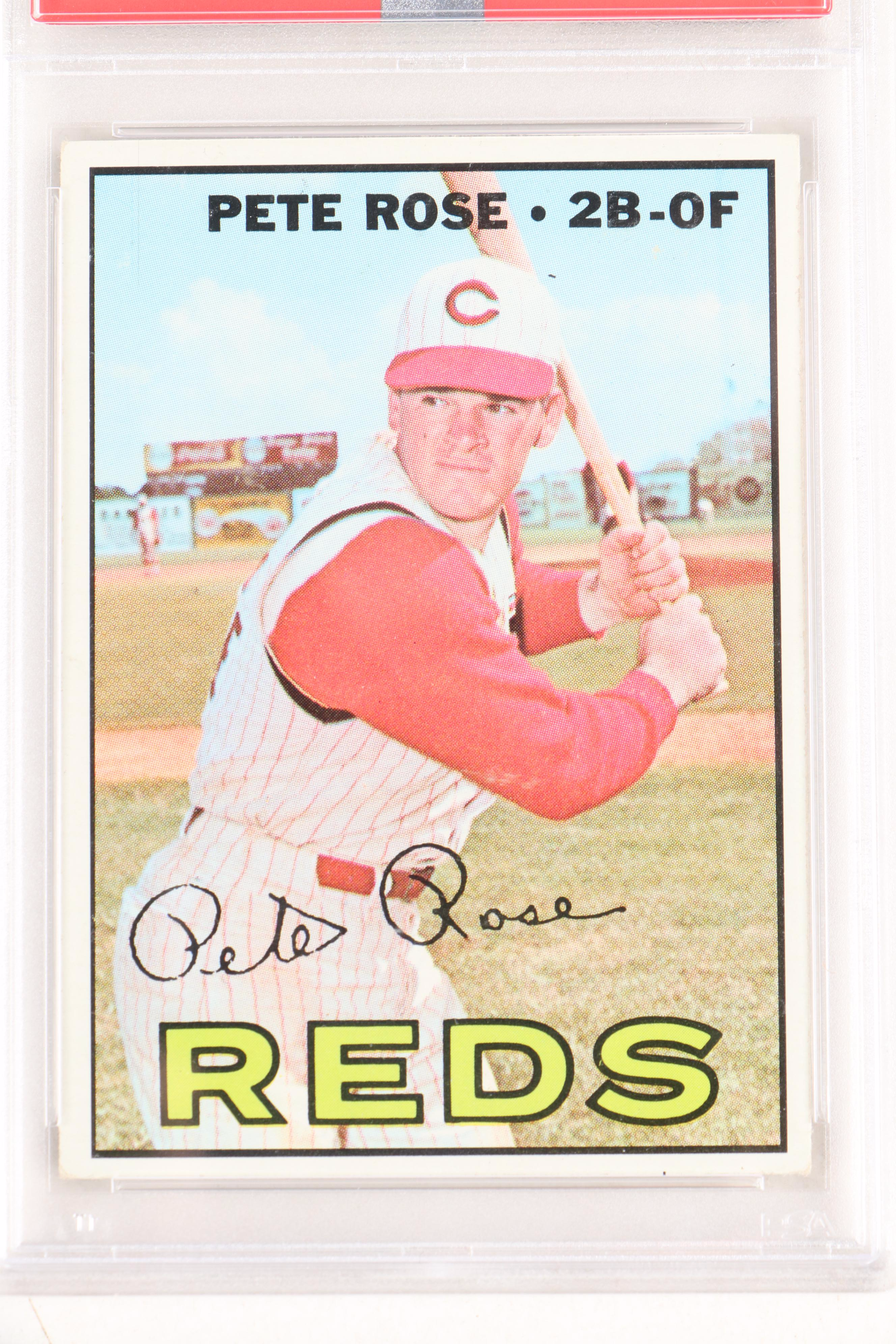 1967 Ernie Banks and Pete Rose Topps PSA Graded Baseball Cards