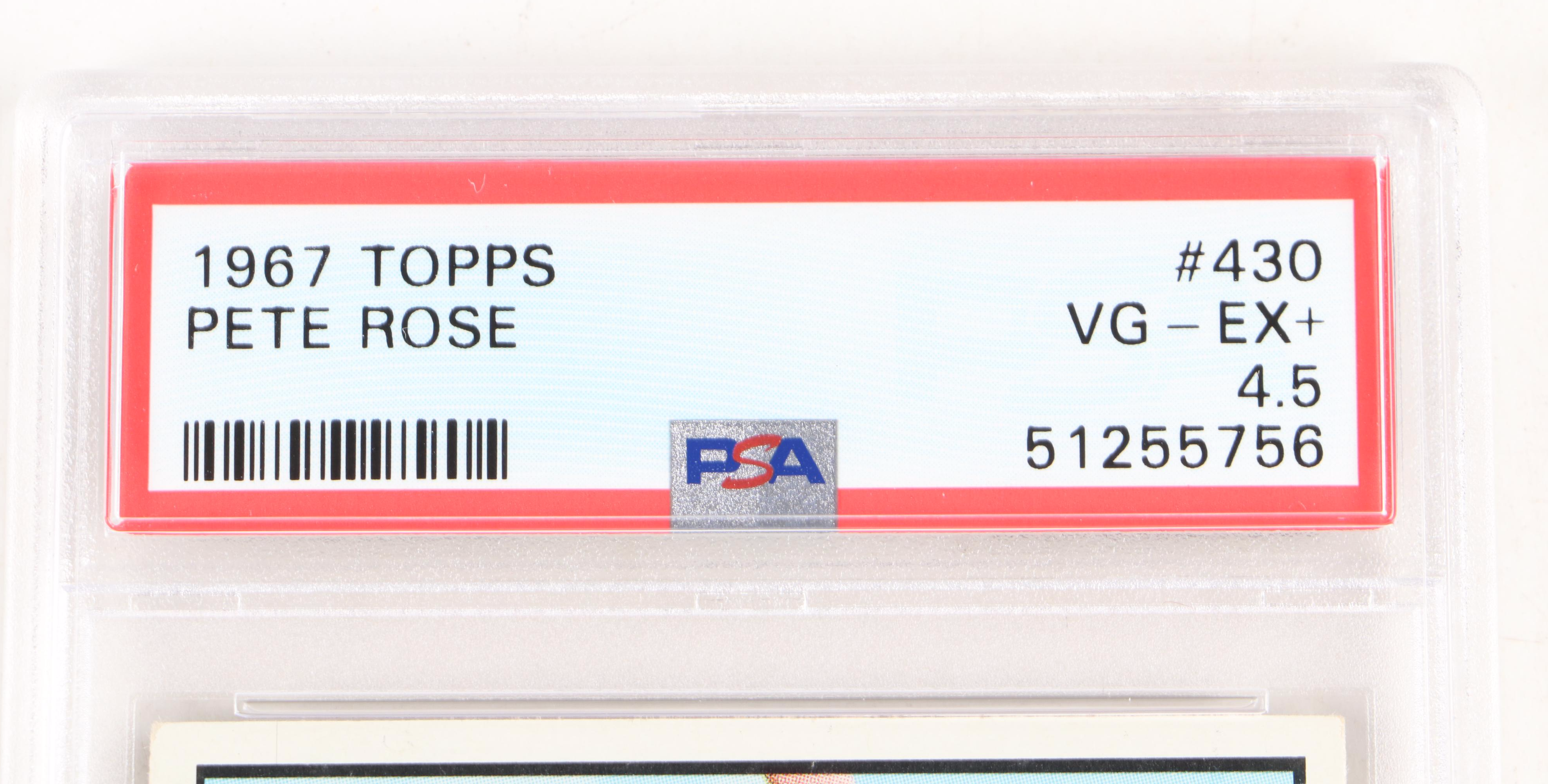 1967 Ernie Banks and Pete Rose Topps PSA Graded Baseball Cards