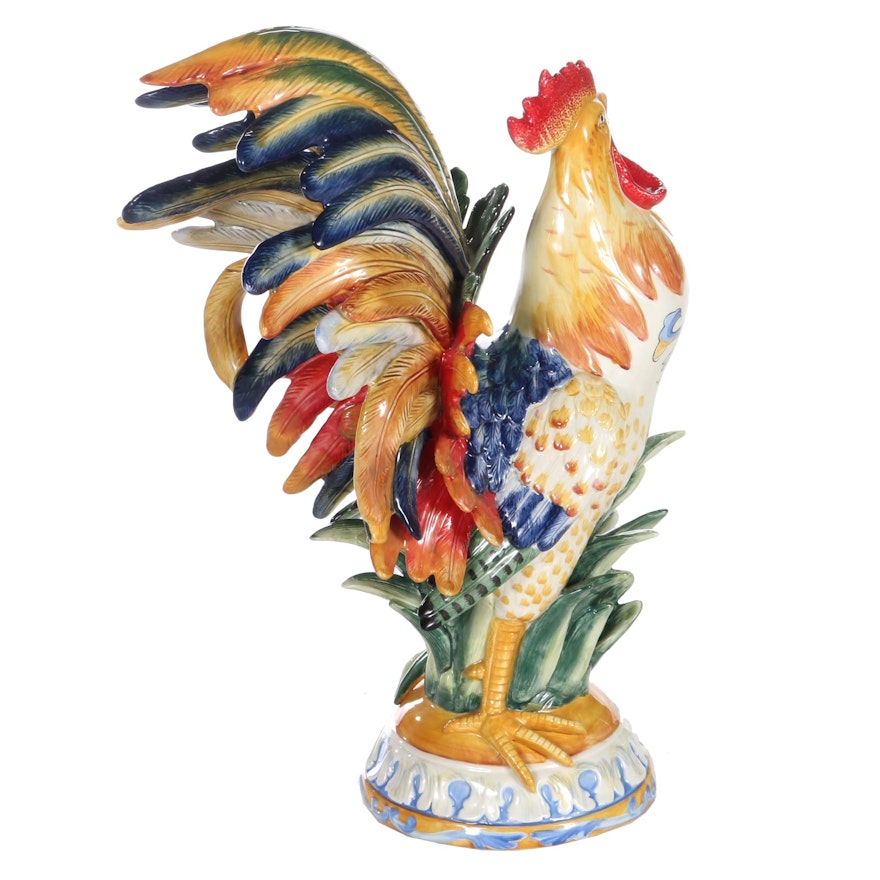 Fitz and Floyd Ceramic "Ricamo Accessories" Rooster Figurine