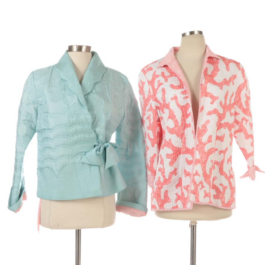 Persaman and Patty Kim Jackets with Decorative Quilted Stitching Details