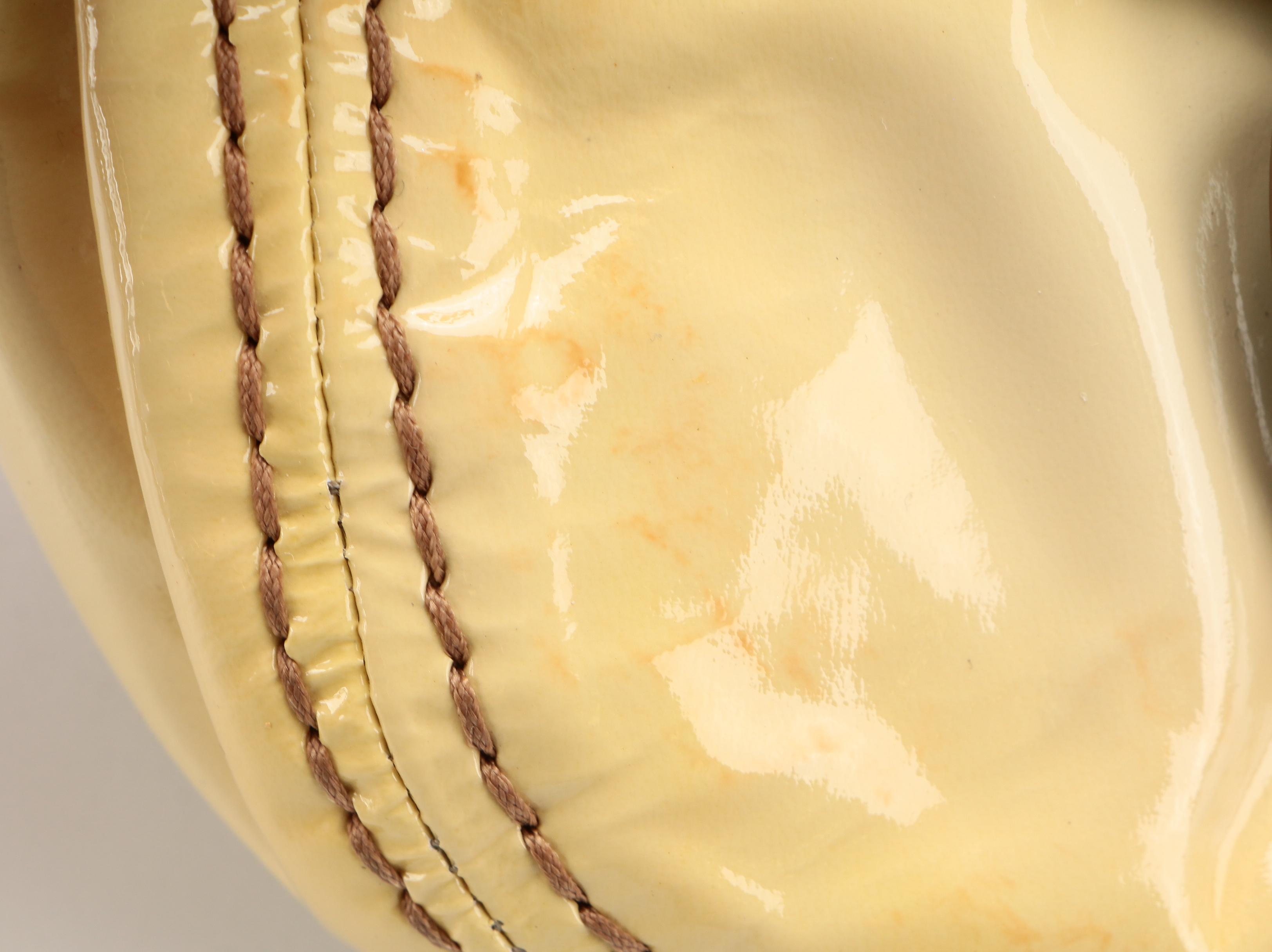 Prada Shoulder Bag BR4594 in Patent Leather with Alligator Skin Trim