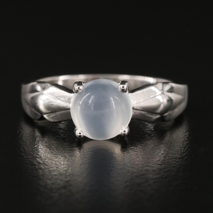 Sterling Moonstone Solitaire Ring