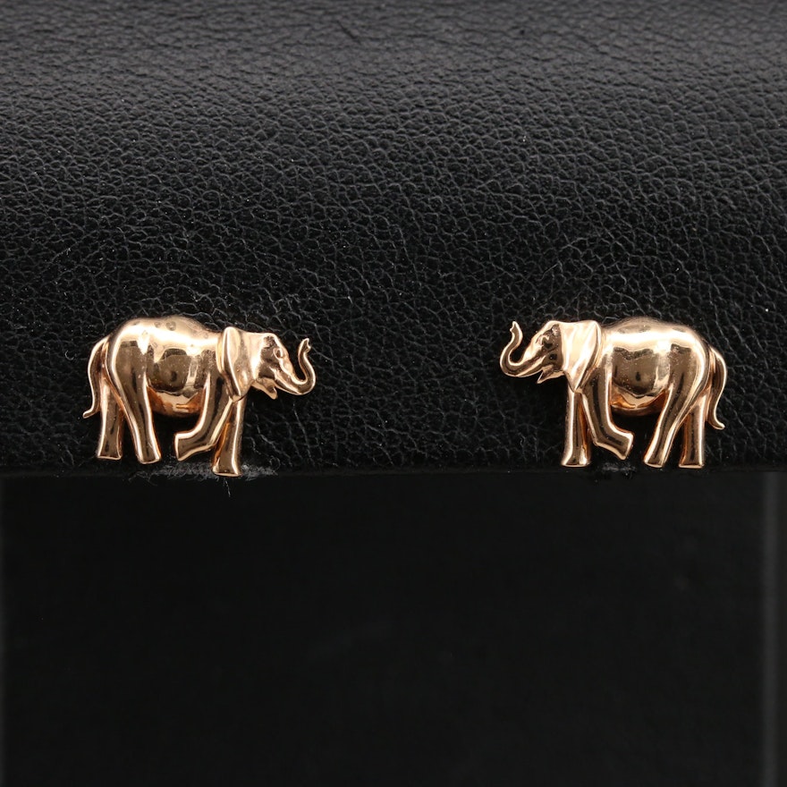 Noémie 18K Elephant Stud Earrings