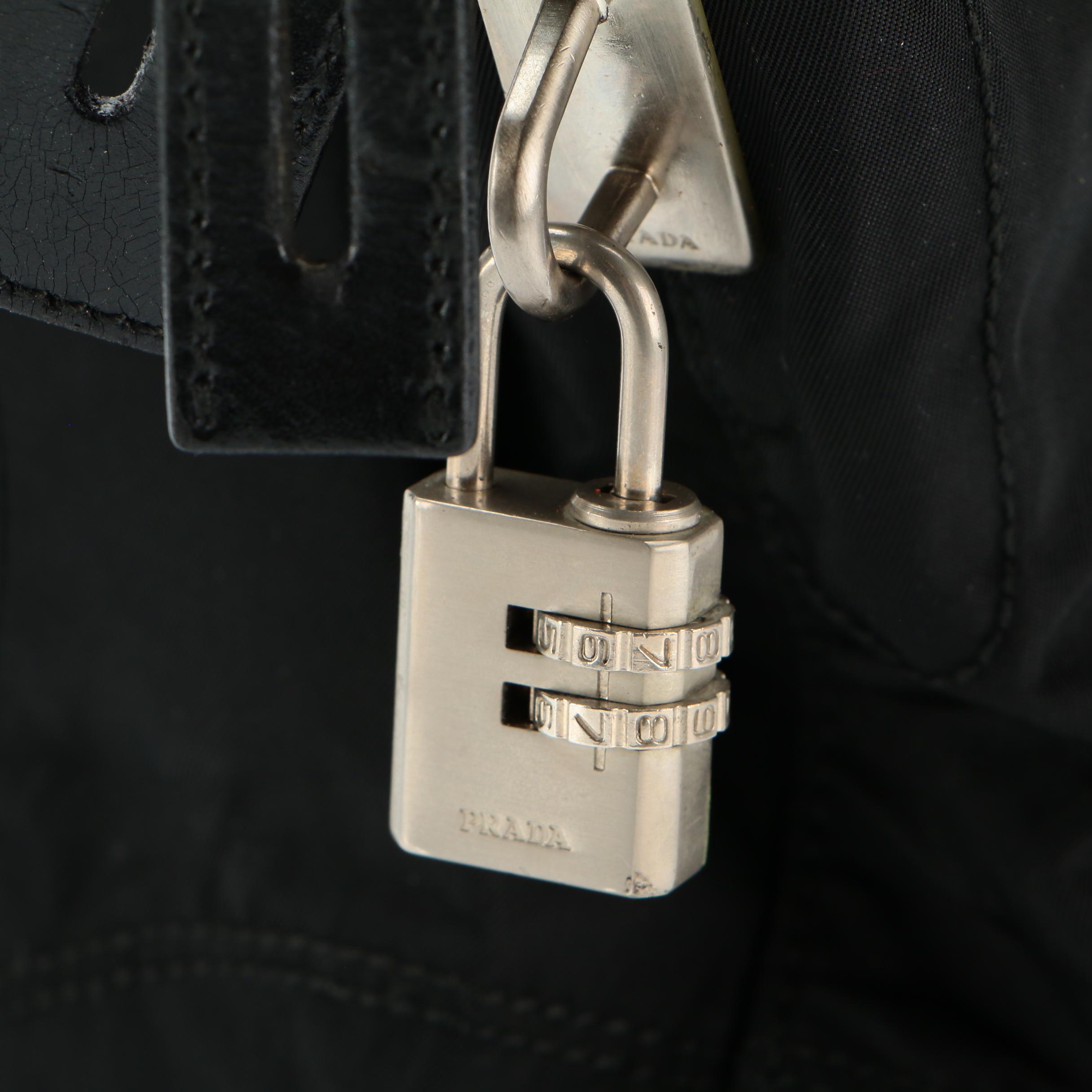 Prada Tote in Black Tessuto Nylon with Leather Trim