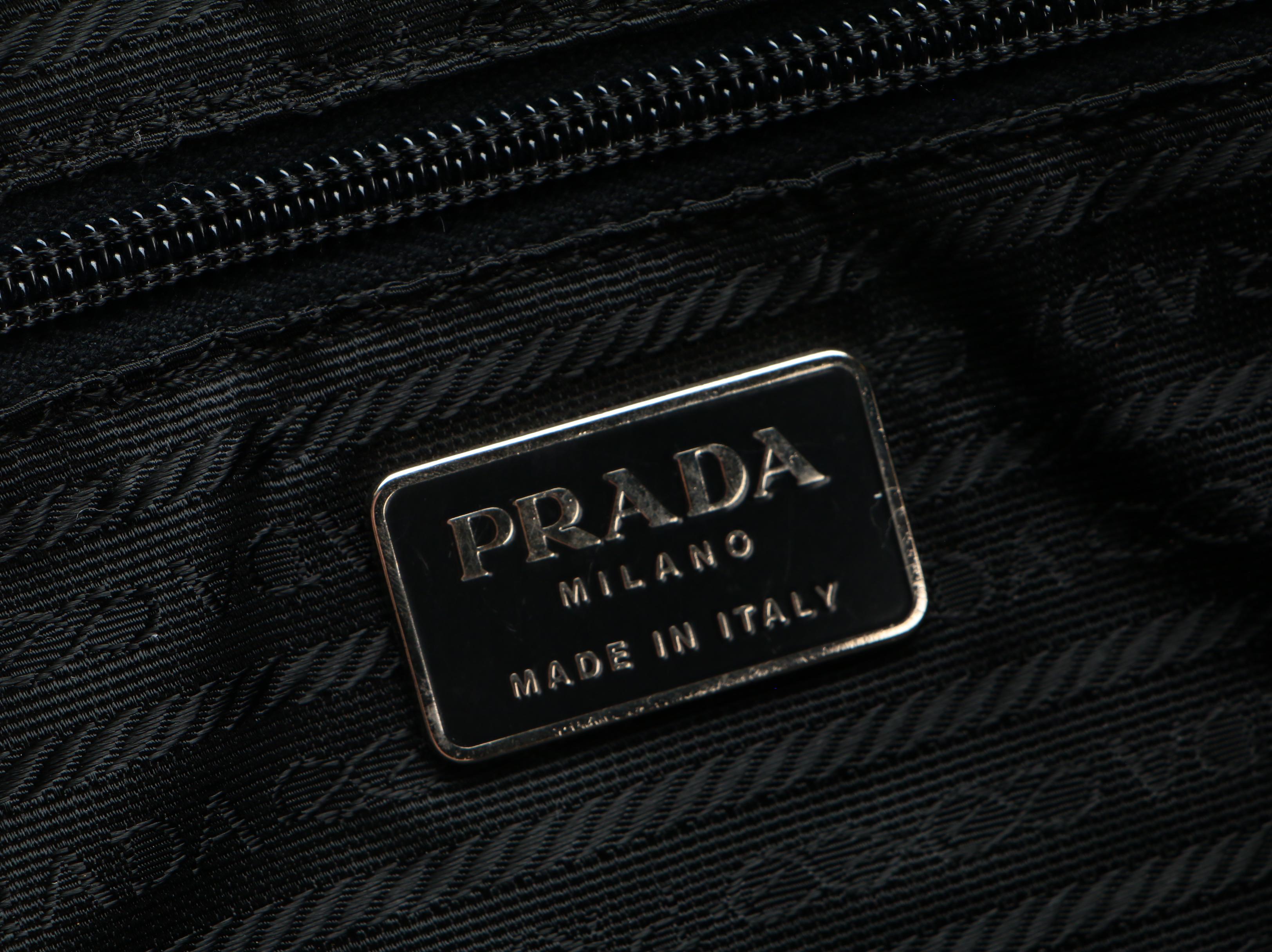 Prada Tote in Black Tessuto Nylon with Leather Trim